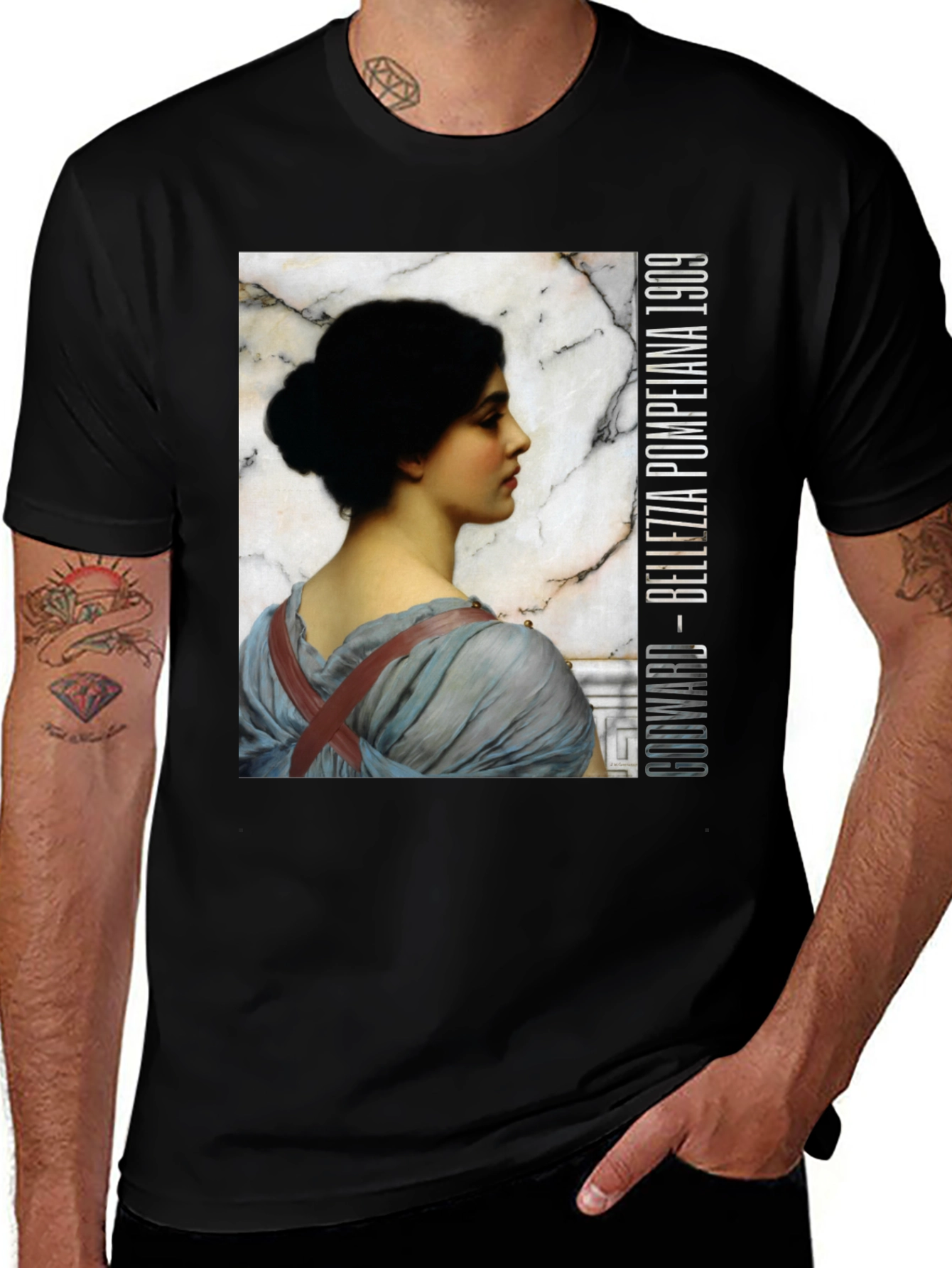 Black Godward Bellezza Pompeiana 1909 T-Shirt main image