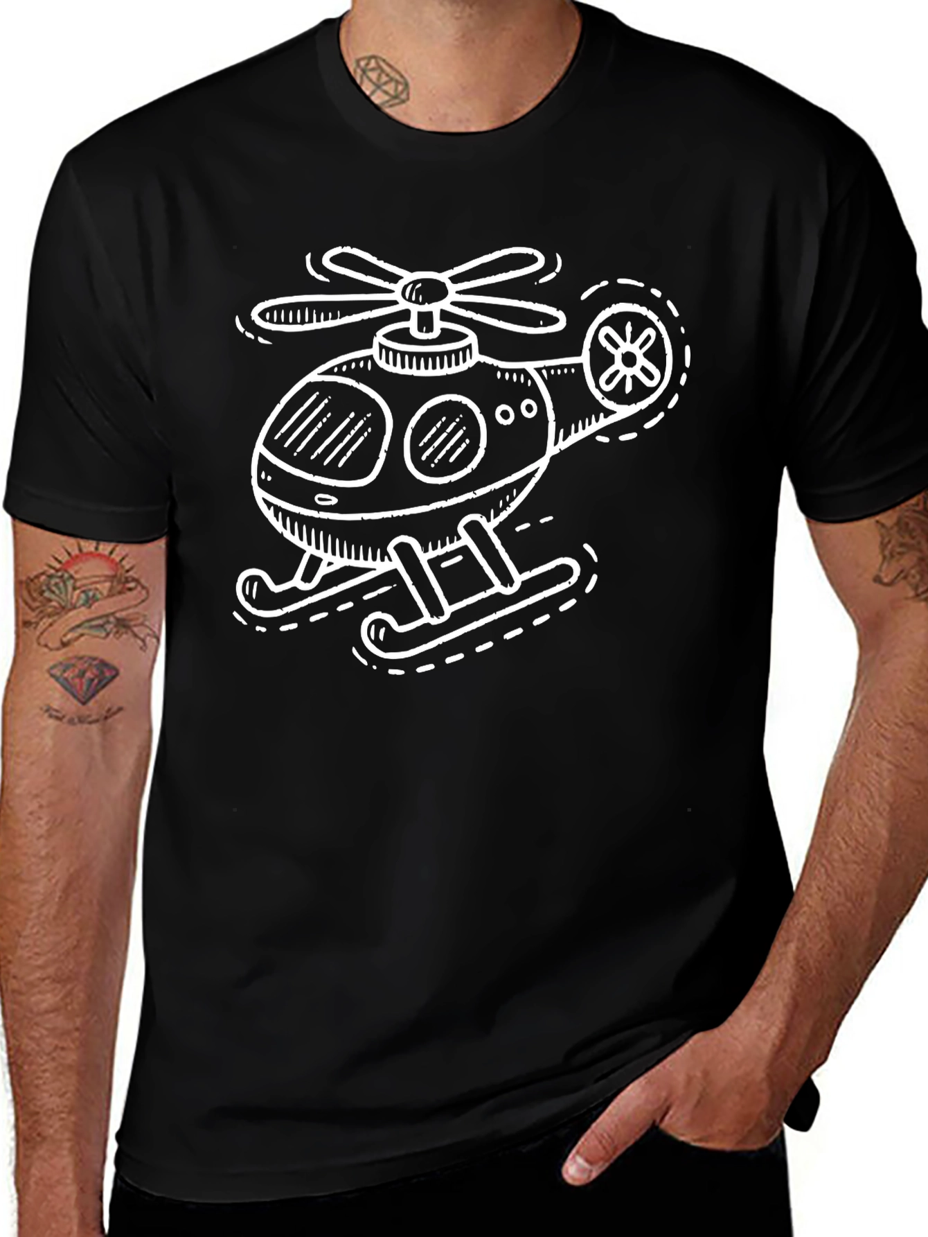 Variant 25 of Helicopter Graphic Tee - Unique Design