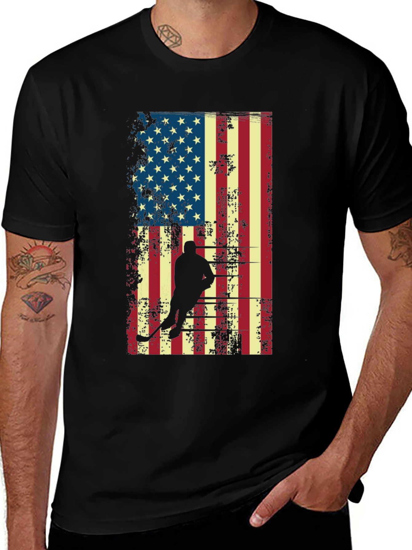 Variant 27 of Hockey USA Flag Graphic T-Shirt