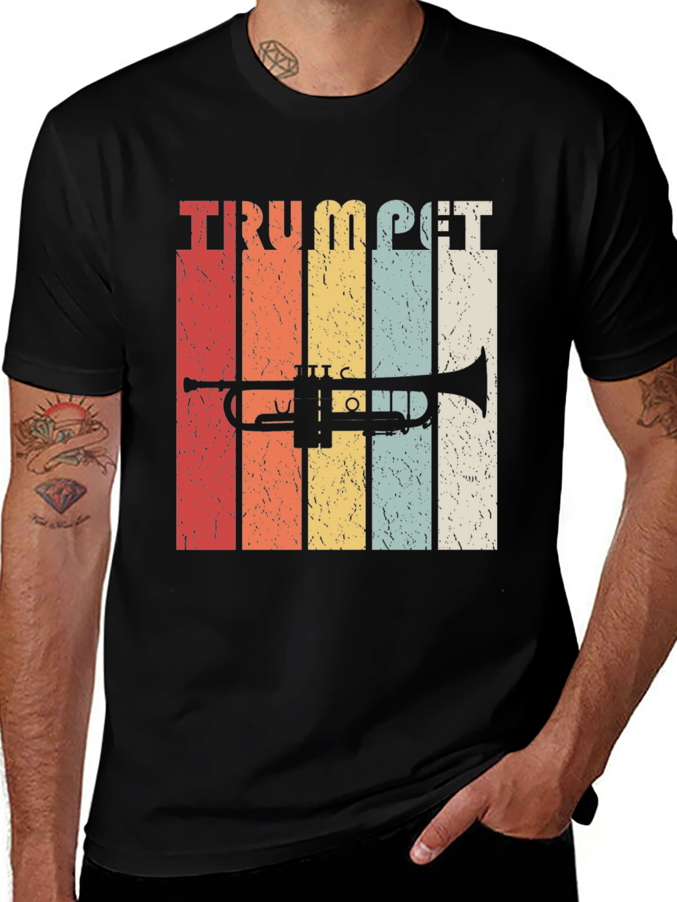 Variant 6 of Retro Trumpet T-Shirt - Vintage Style Band Tee