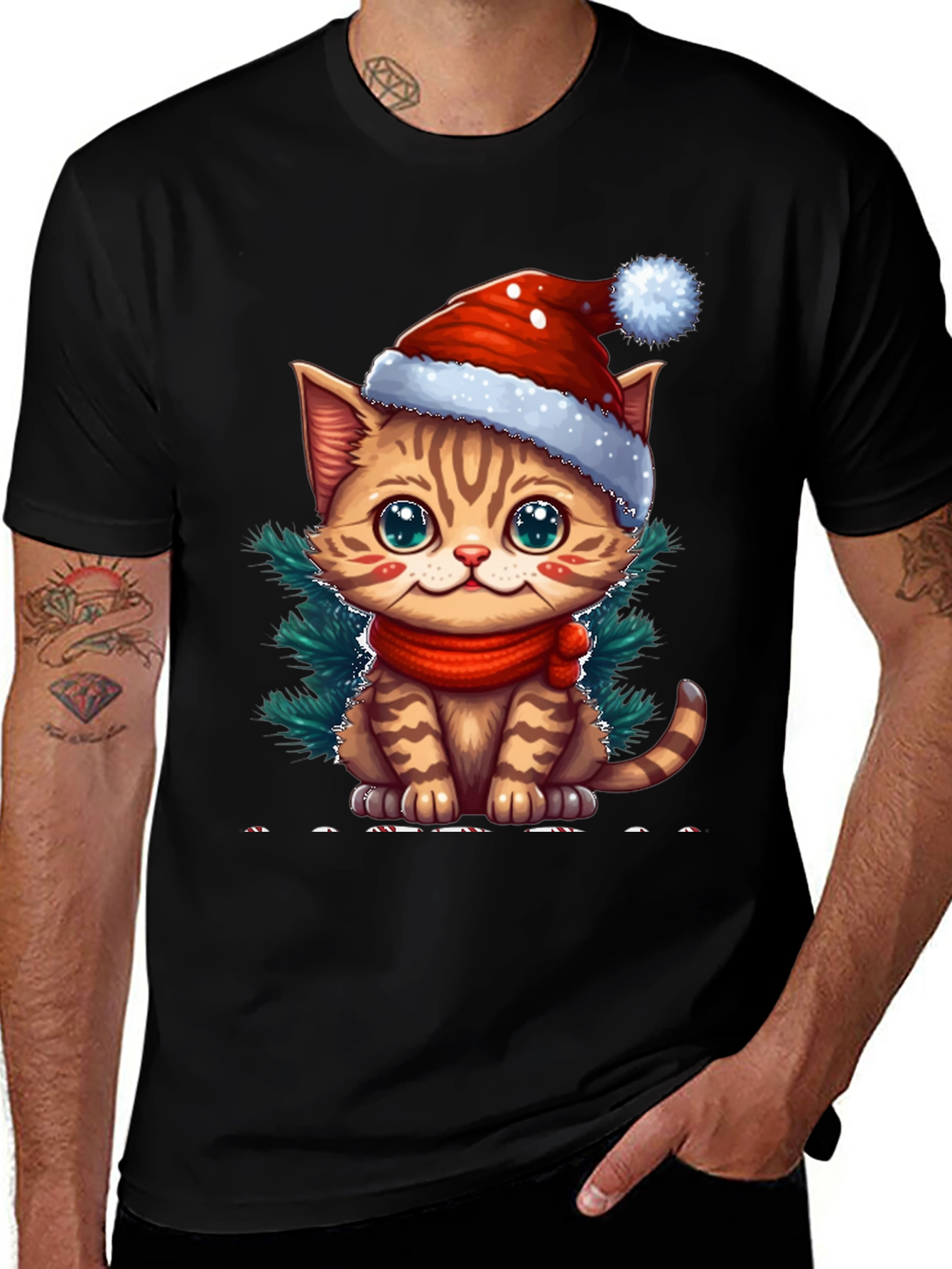 Cute Christmas Kitten Tee