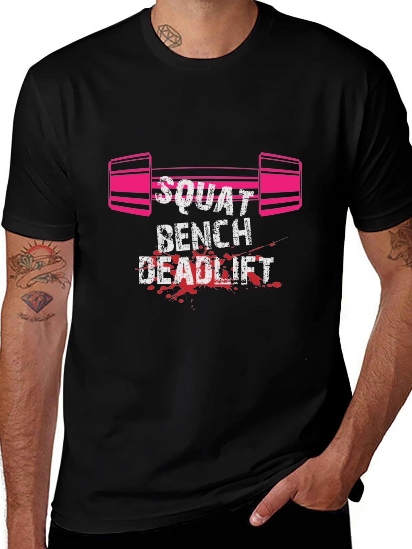 Squat Bench Deadlift Graphic Tee - Black