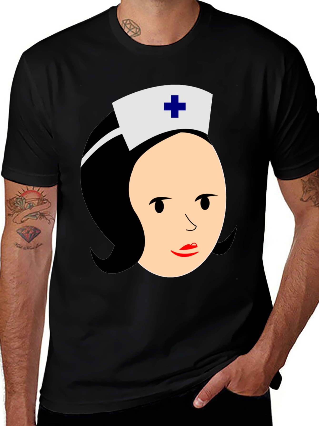Variant 27 of Nurse Graphic T-Shirt - Classic Black Tee