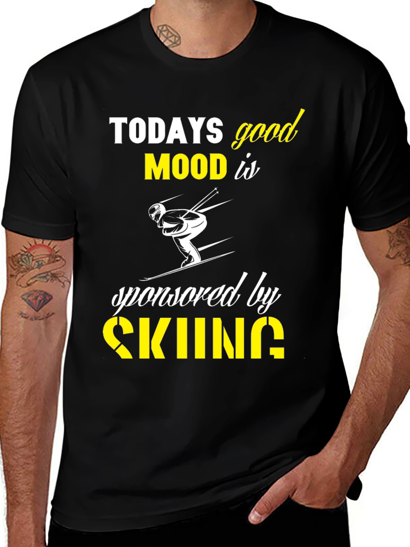 Variant 26 of Today's Good Mood Skiing Graphic T-Shirt