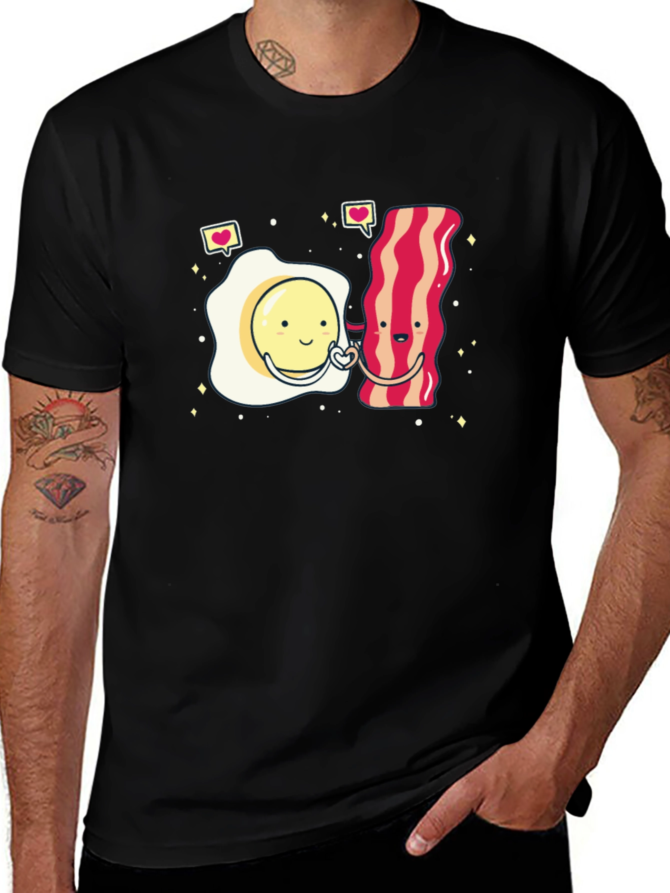 Variant 11 of Bacon & Egg Love T-Shirt - Cute Cartoon Design
