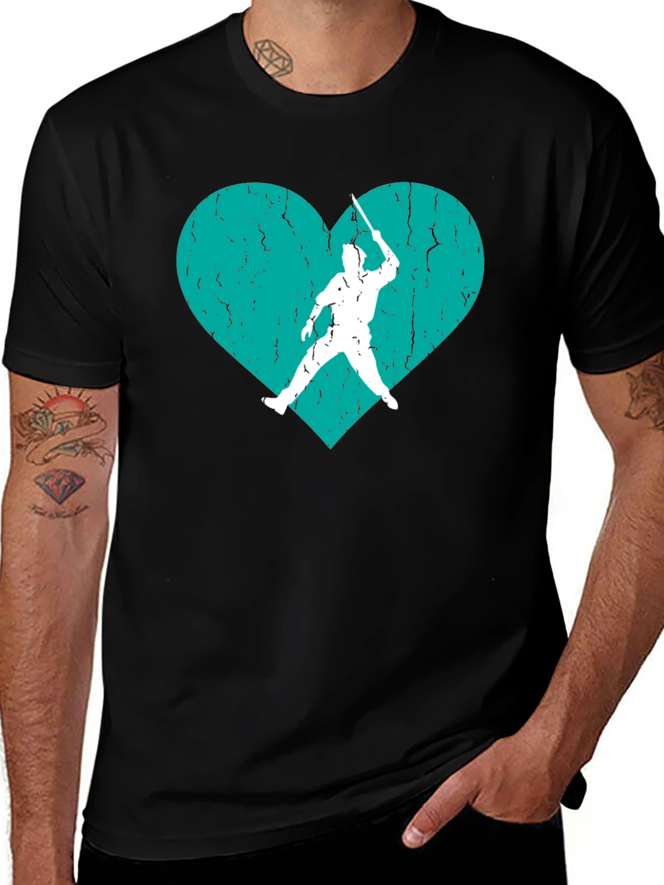 Variant 23 of Fencing Heart T-Shirt - Swordplay Love Tee