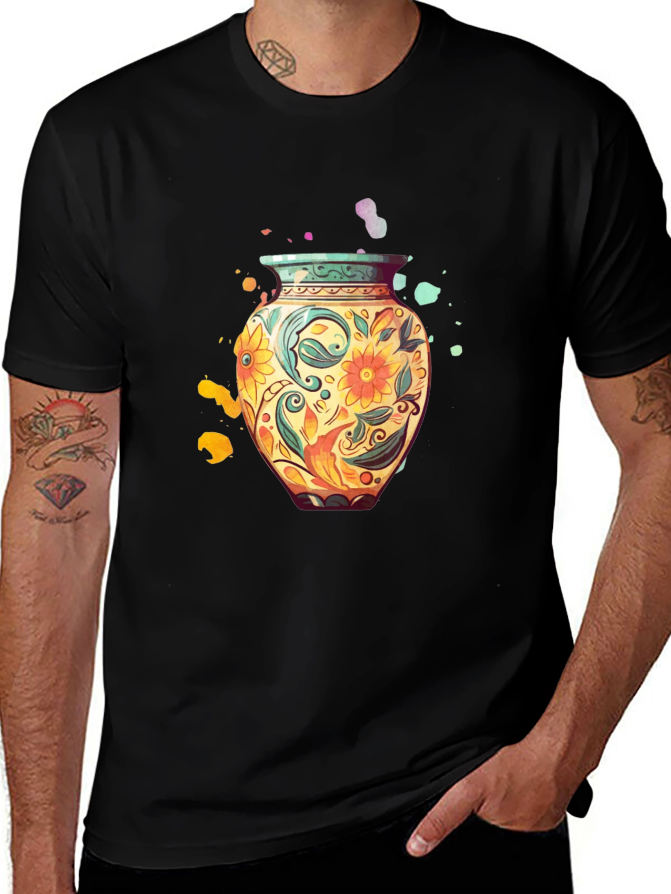 Variant 18 of Floral Vase Graphic Tee - Unique Artistic Design