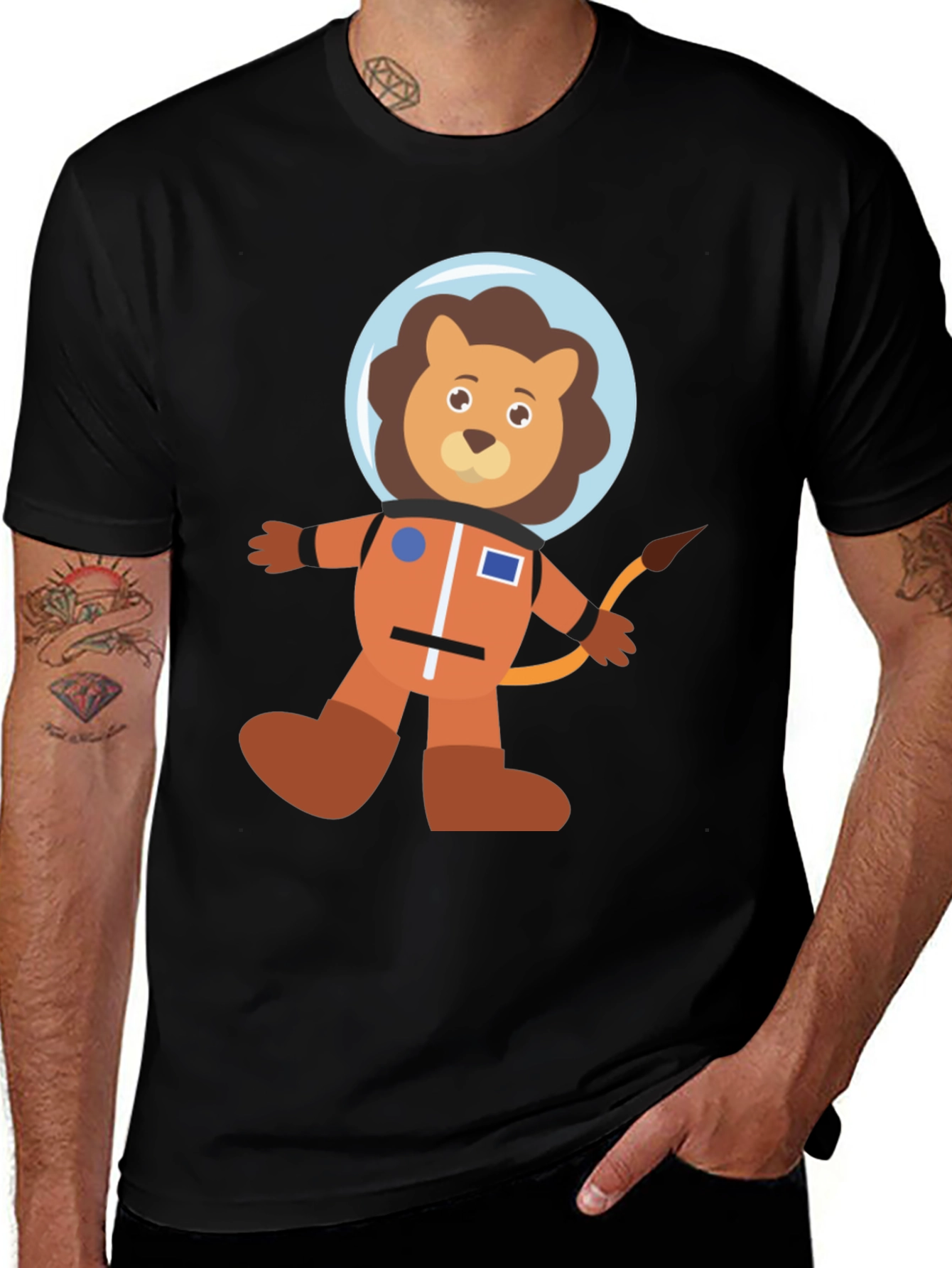 Variant 2 of Lion Astronaut Graphic T-Shirt - Space Adventure