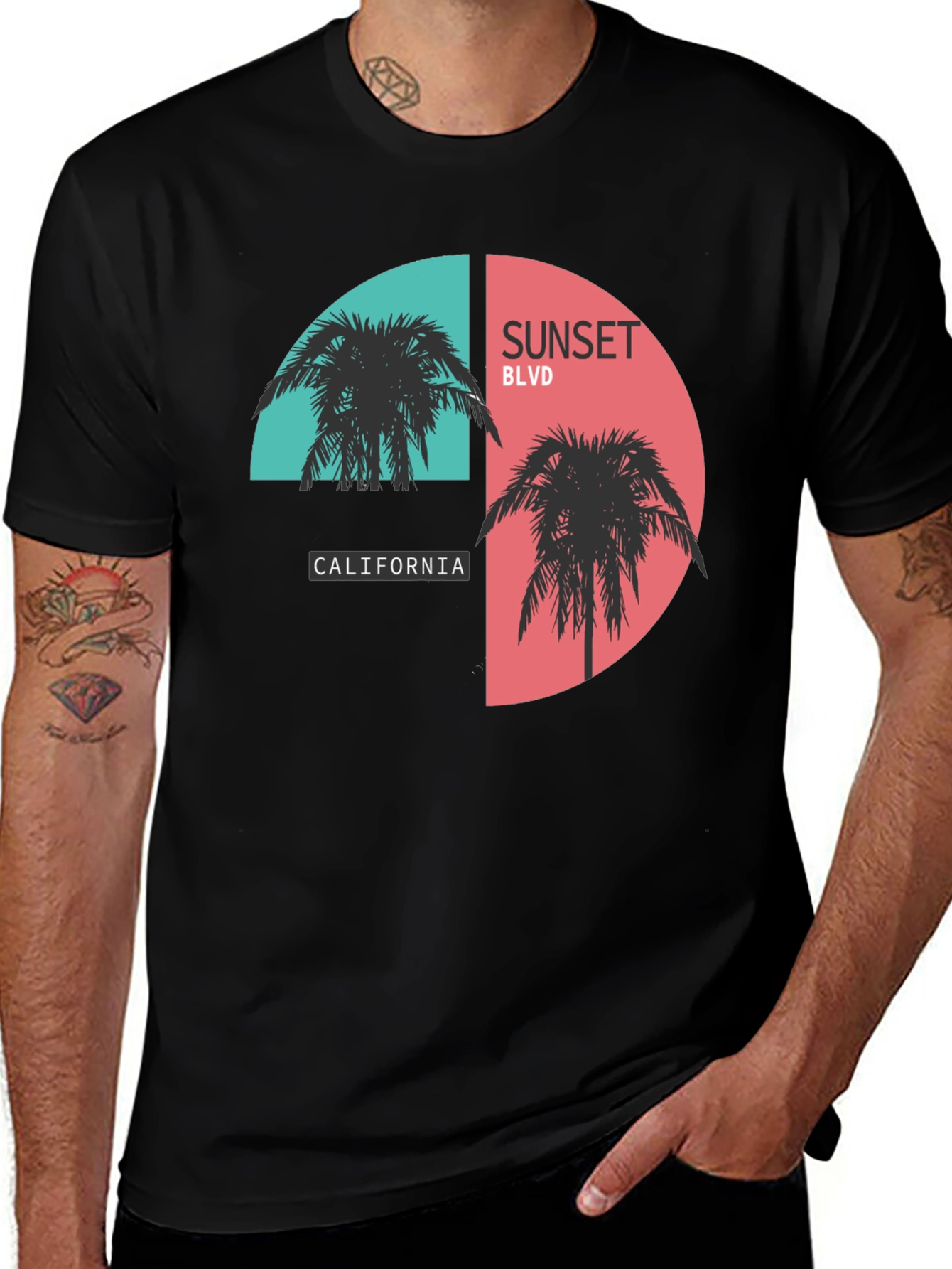Variant 29 of Sunset Blvd California Black Graphic Tee