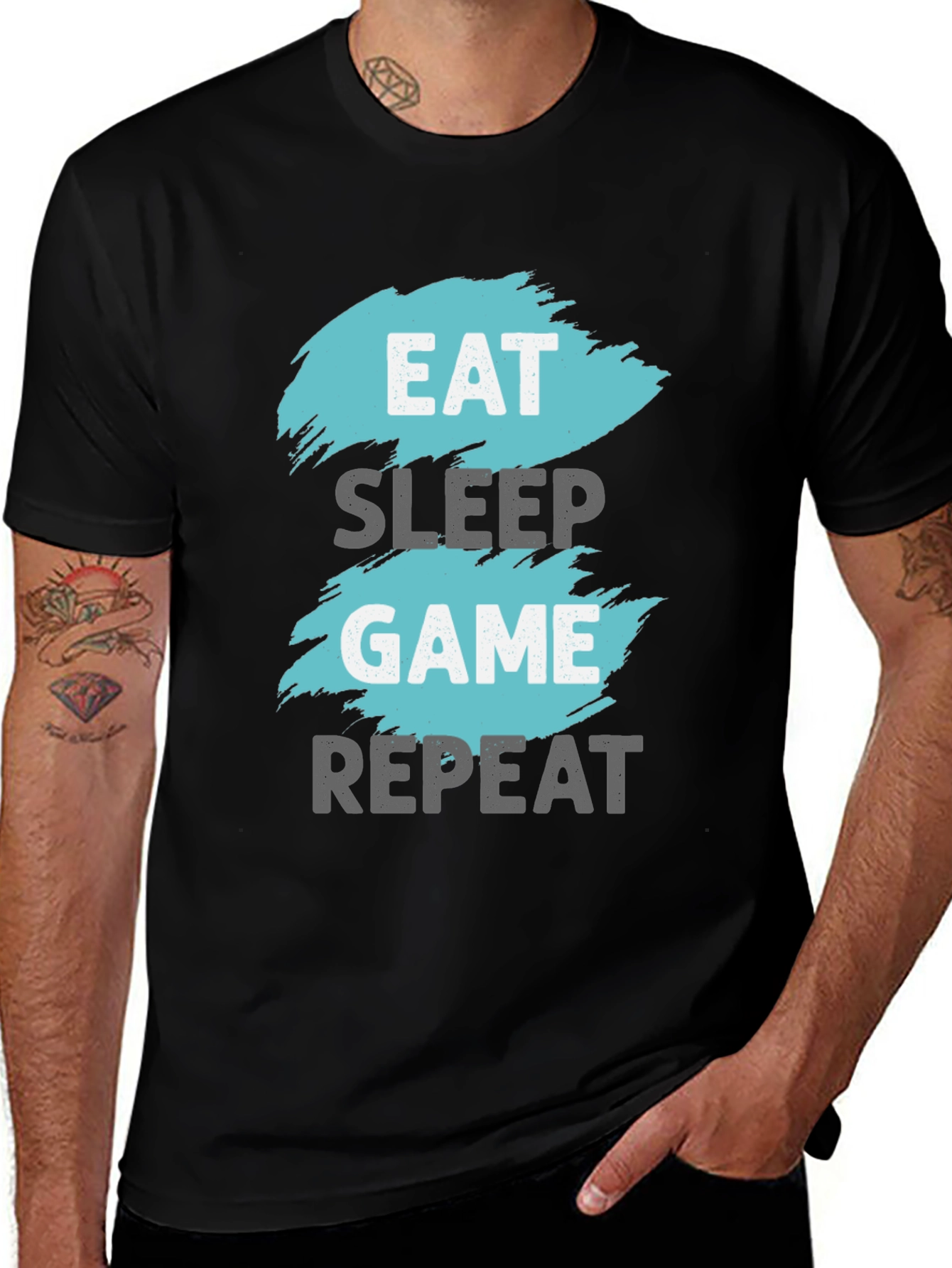 Variant 18 of Eat Sleep Game Repeat Graphic Tee - Gamer T-Shirt