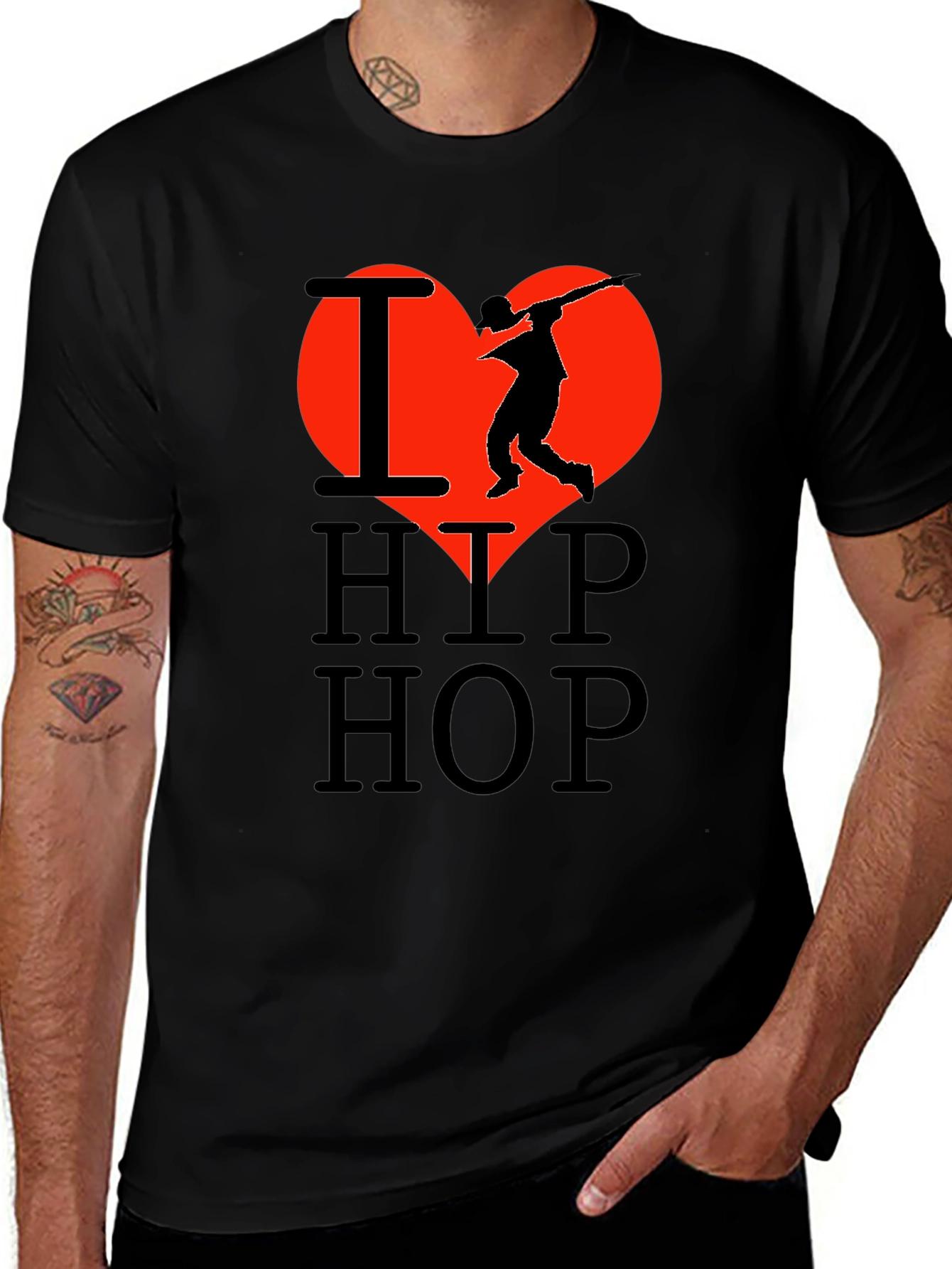 Variant 11 of I Love Hip Hop Black Graphic T-Shirt