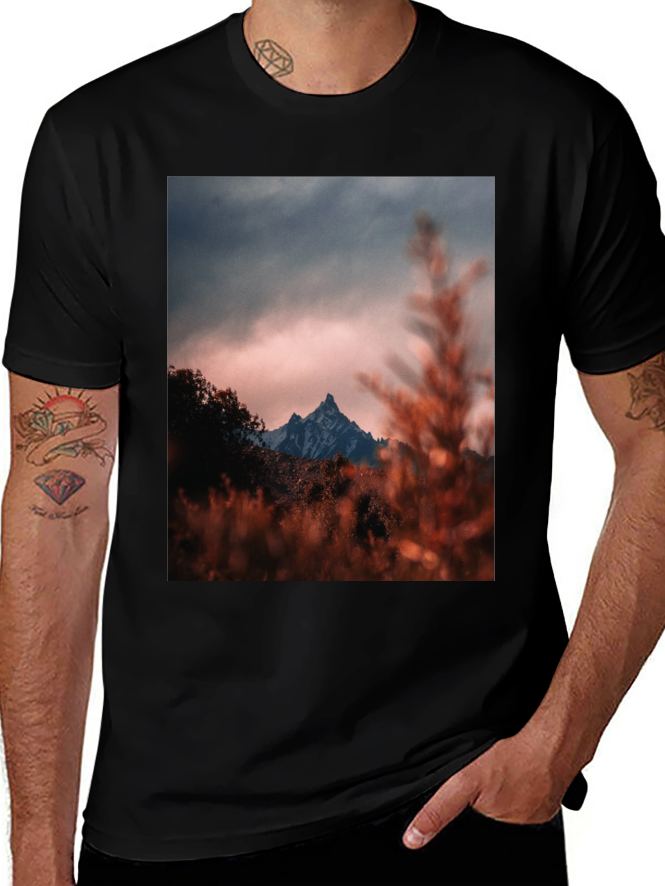Variant 4 of Mountain Peak Graphic Tee - Black