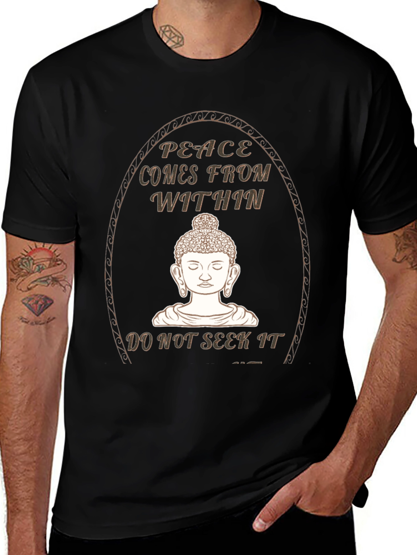 Variant 5 of Peace Within Buddha Graphic T-Shirt