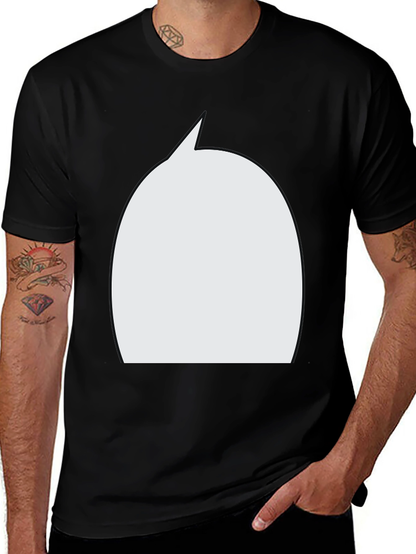 Variant 7 of Statement T-Shirt: Bold Black Tee with White Speech Bubble