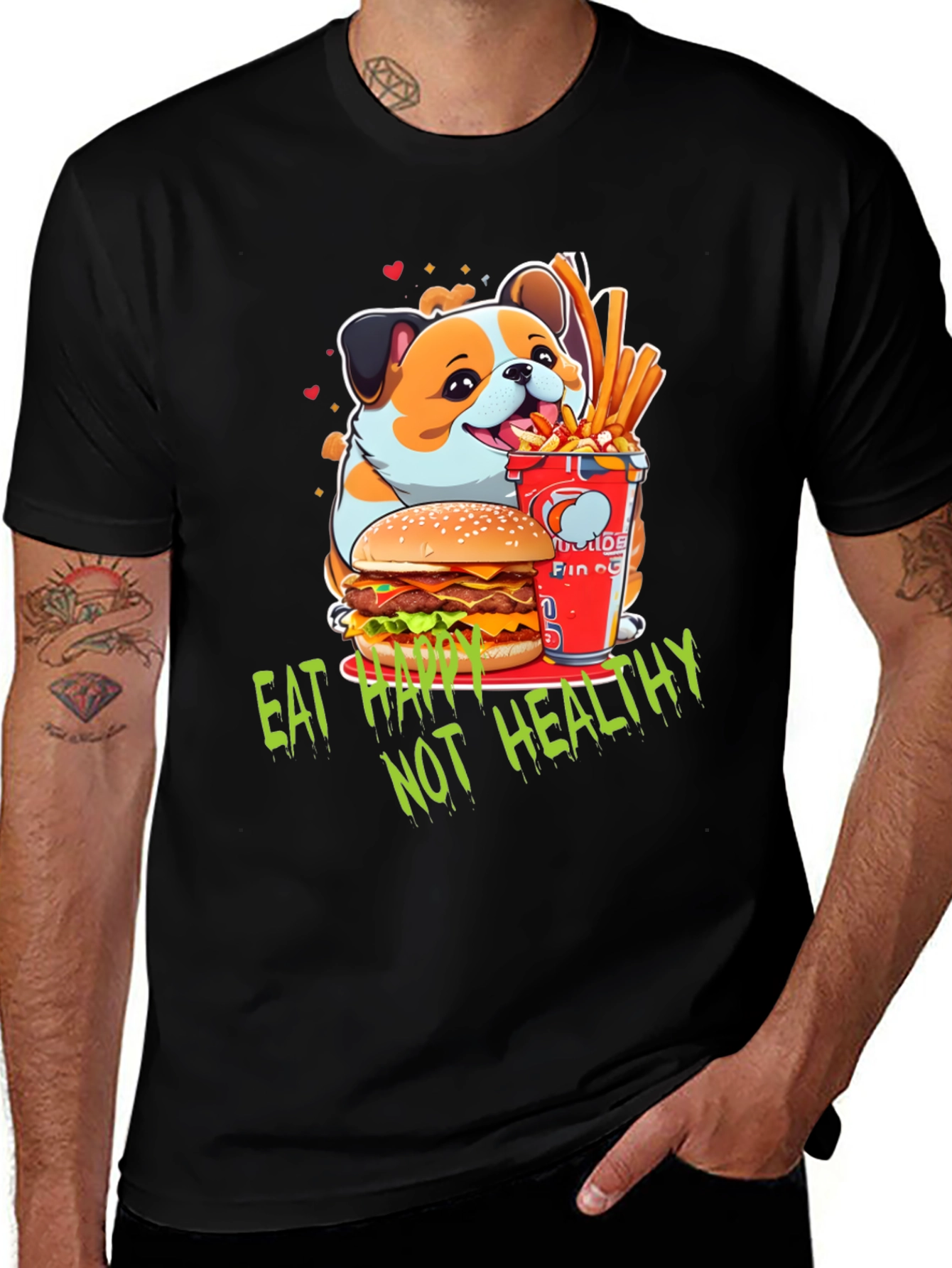 Variant 17 of Eat Happy Not Healthy T-Shirt