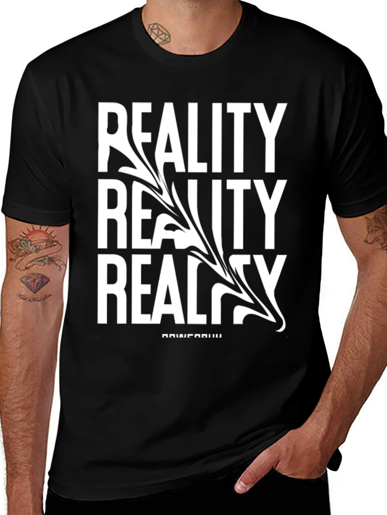 Variant 8 of Reality Graphic Print Black T-Shirt