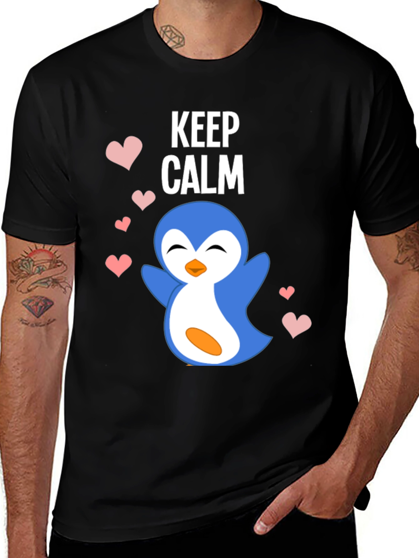 Variant 9 of Keep Calm Penguin Heart T-Shirt - Cute & Comfy