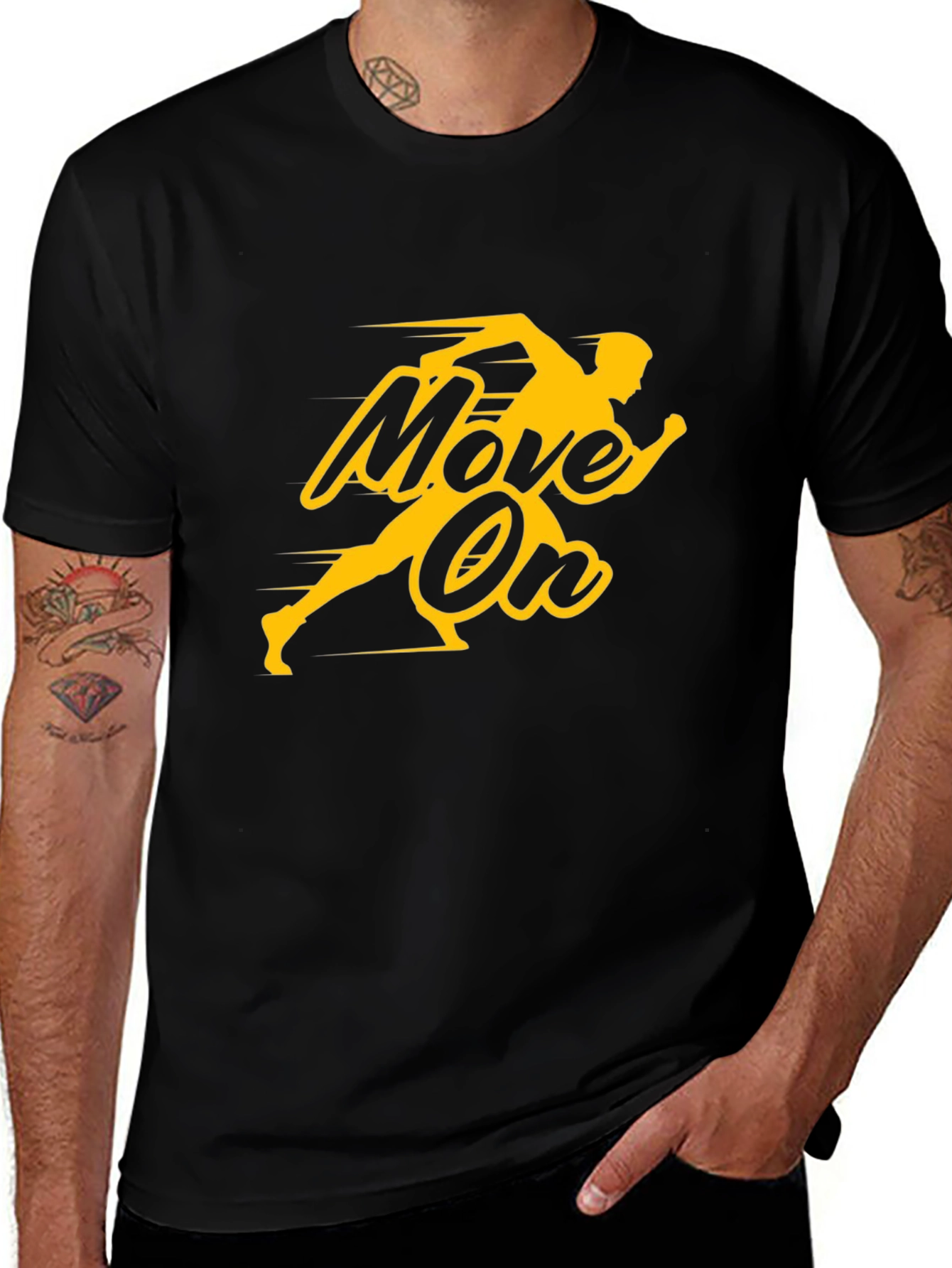 Move On Graphic Tee - Running Silhouette T-Shirt