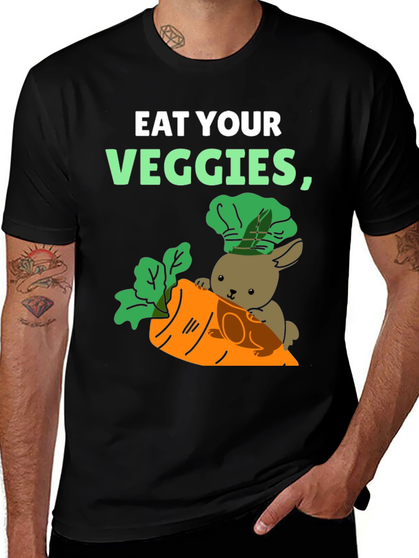 Variant 27 of Eat Your Veggies Rabbit Graphic Tee