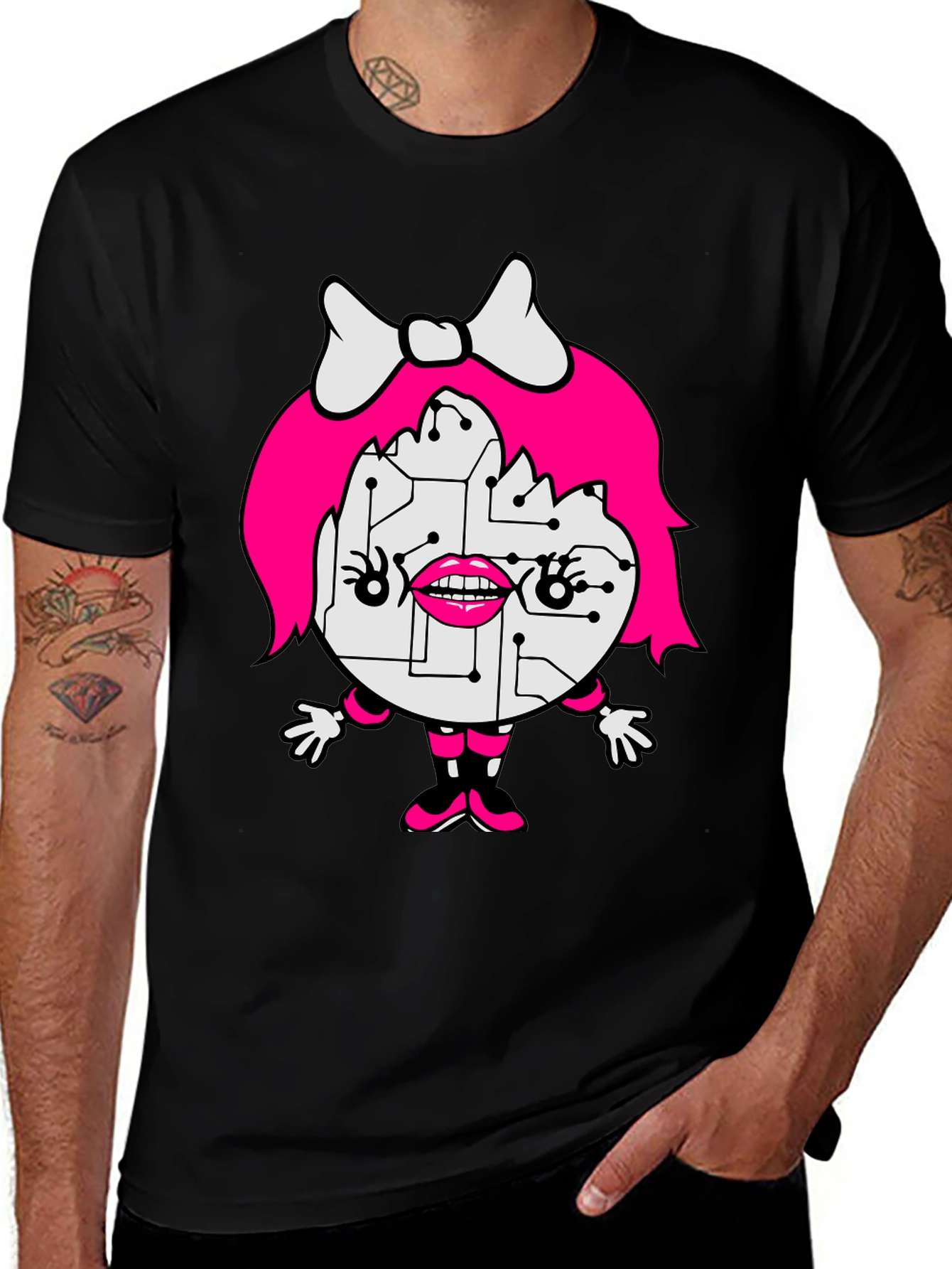 Variant 26 of Funky Robot Girl Graphic Tee