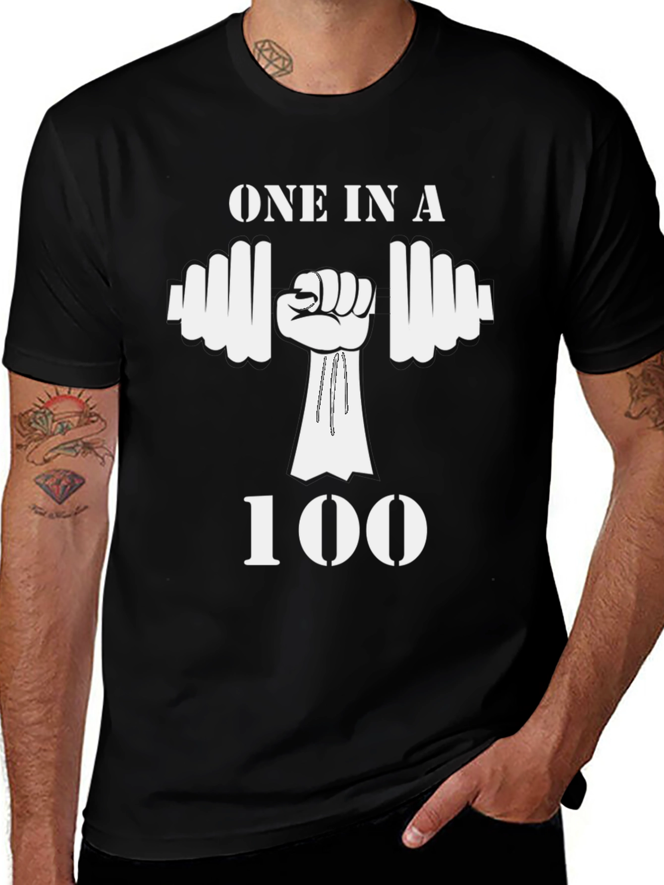 Variant 2 of One in a 100 Graphic T-Shirt - Fitness Motivation