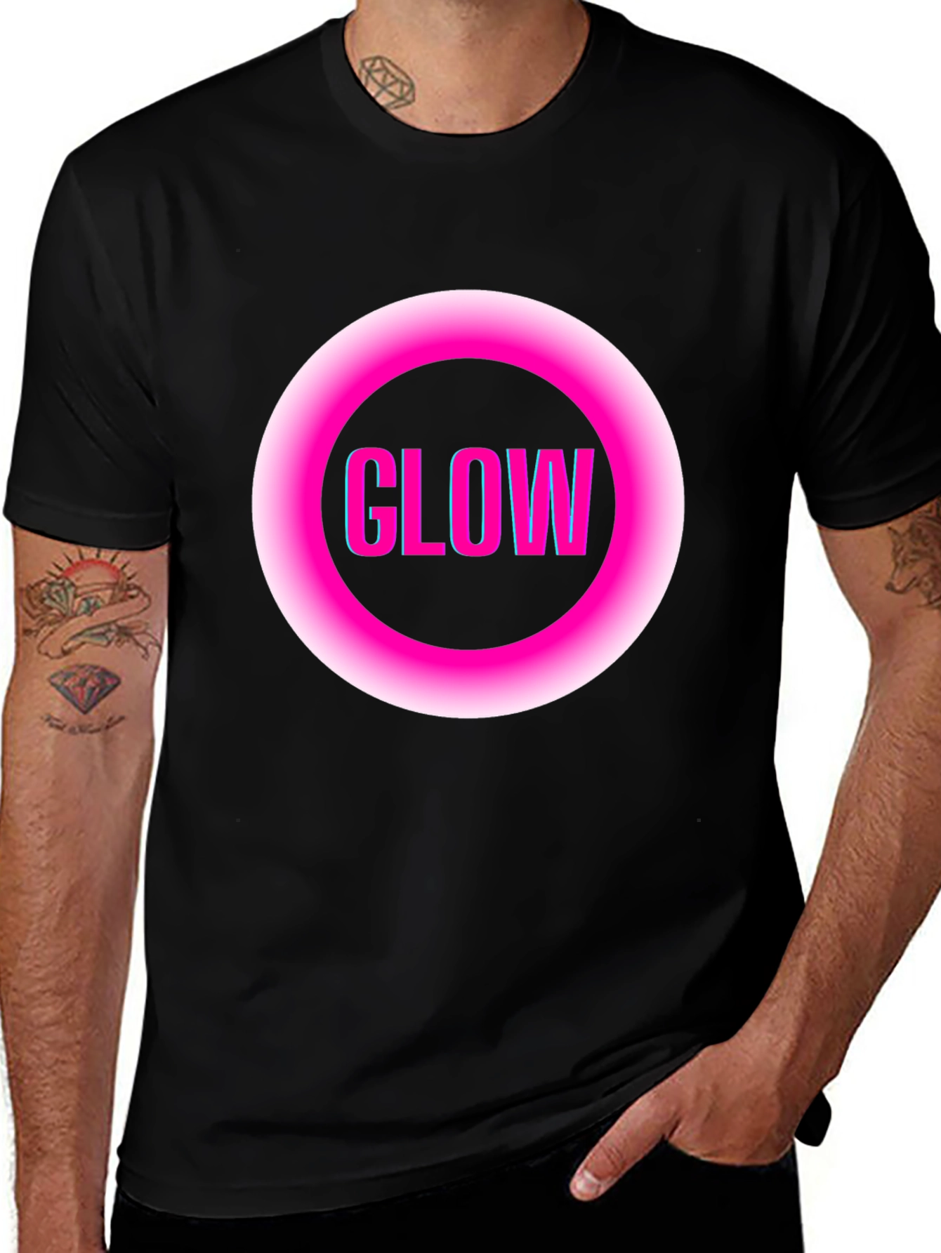 Glow Circle Black T-Shirt