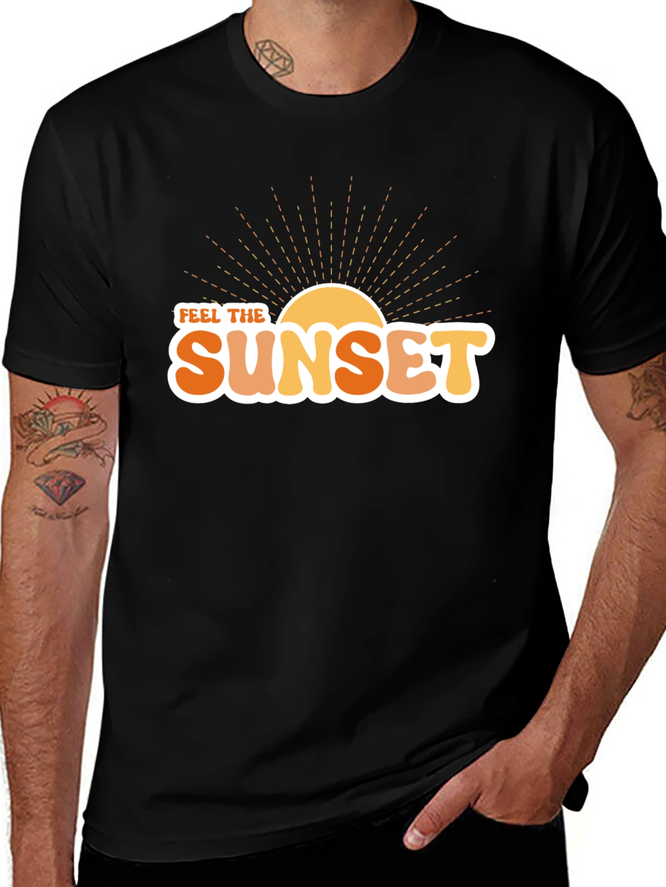Variant 8 of Feel the Sunset Graphic T-Shirt - Retro Style Tee