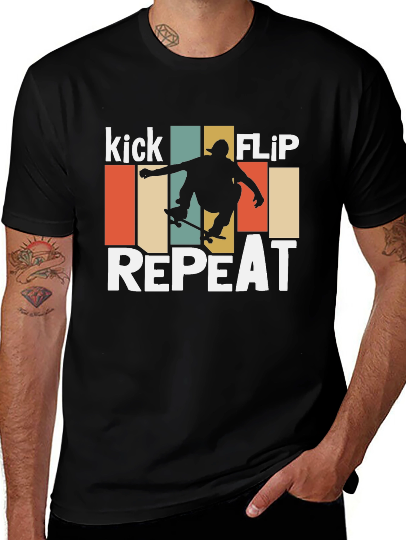 Variant 26 of Kick Flip Repeat Skater Graphic T-Shirt
