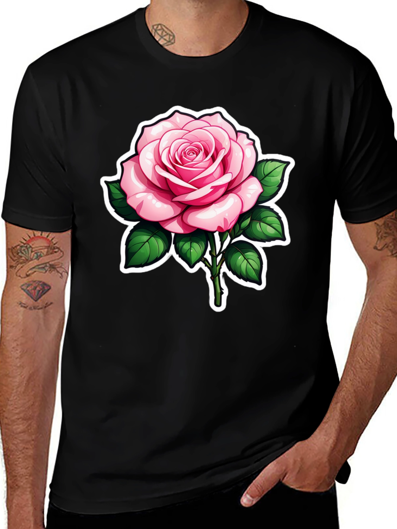 Variant 12 of Elegant Rose Graphic T-Shirt - Soft Cotton Blend