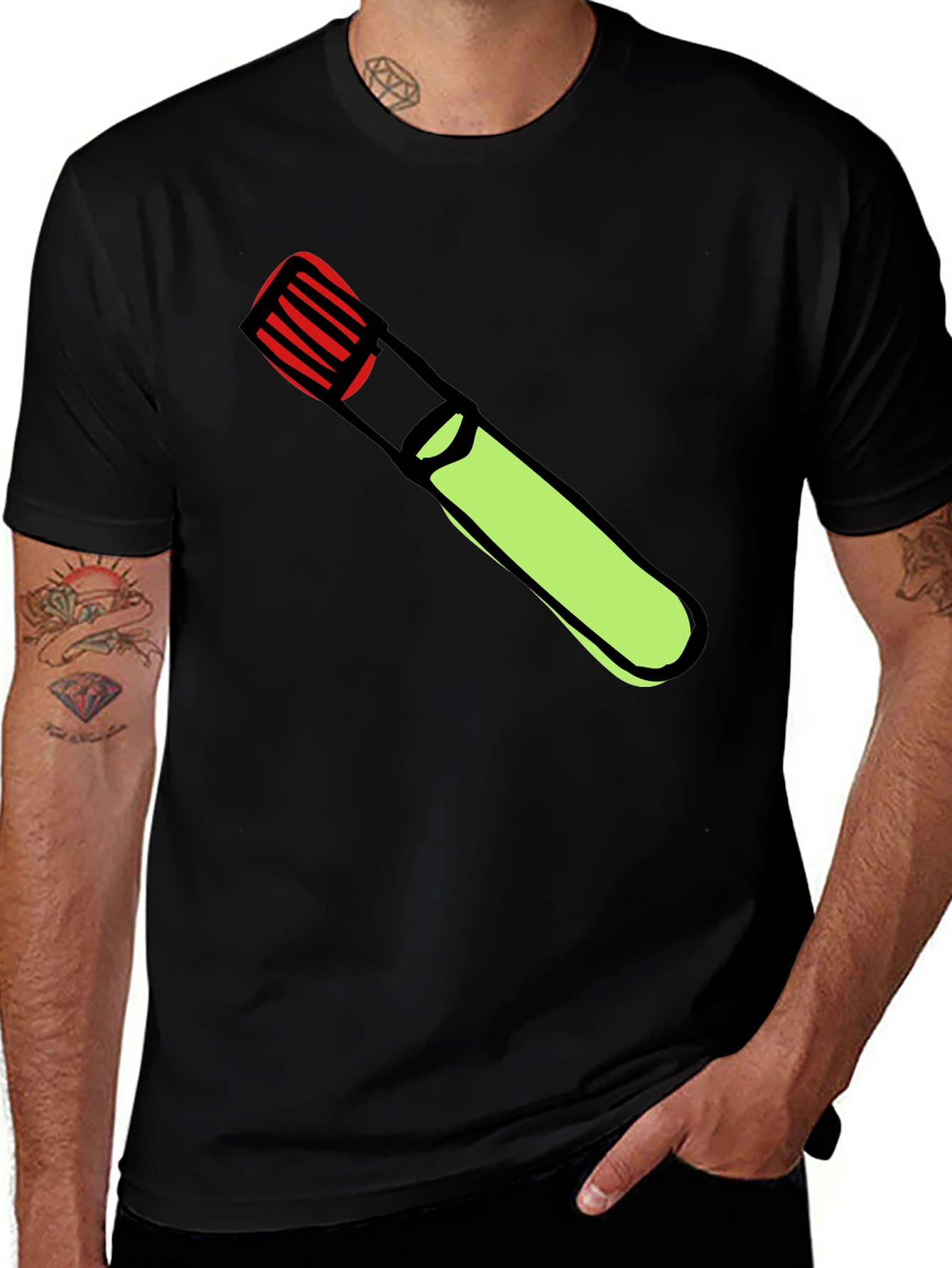 Variant 7 of Novelty Marker Graphic Tee - Men's Black T-Shirt