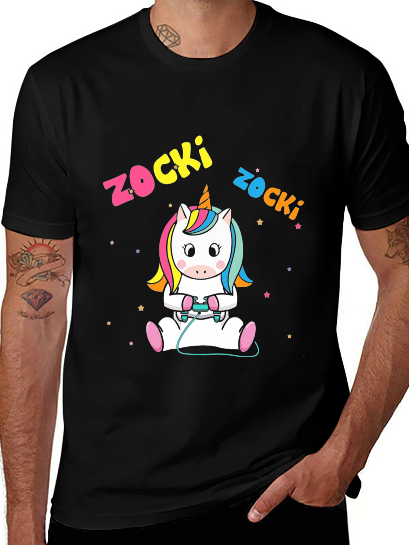 Variant 2 of Zocki Gaming Unicorn Black T-Shirt