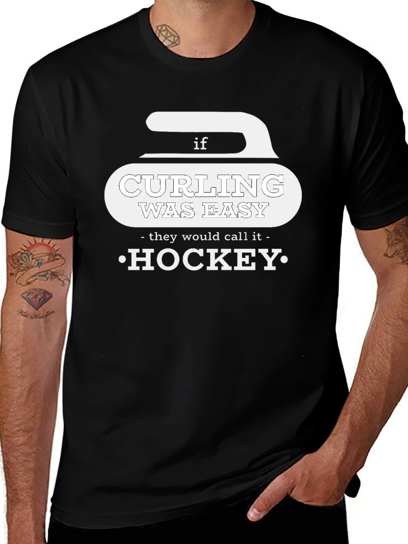 Variant 5 of If Curling Was Easy Hockey Funny T-Shirt