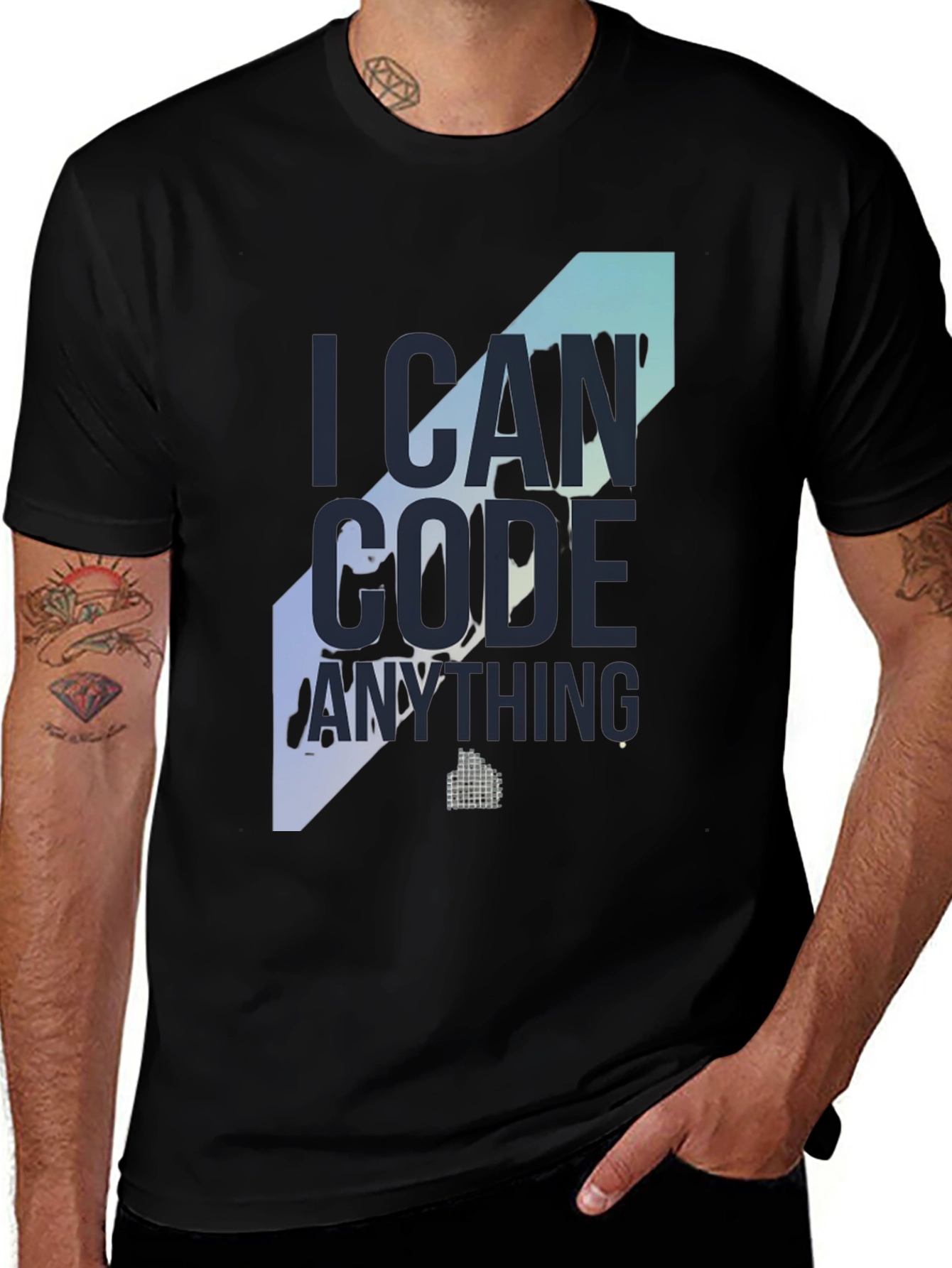 Black I Can Code Anything T-Shirt - Programmer Apparel main image