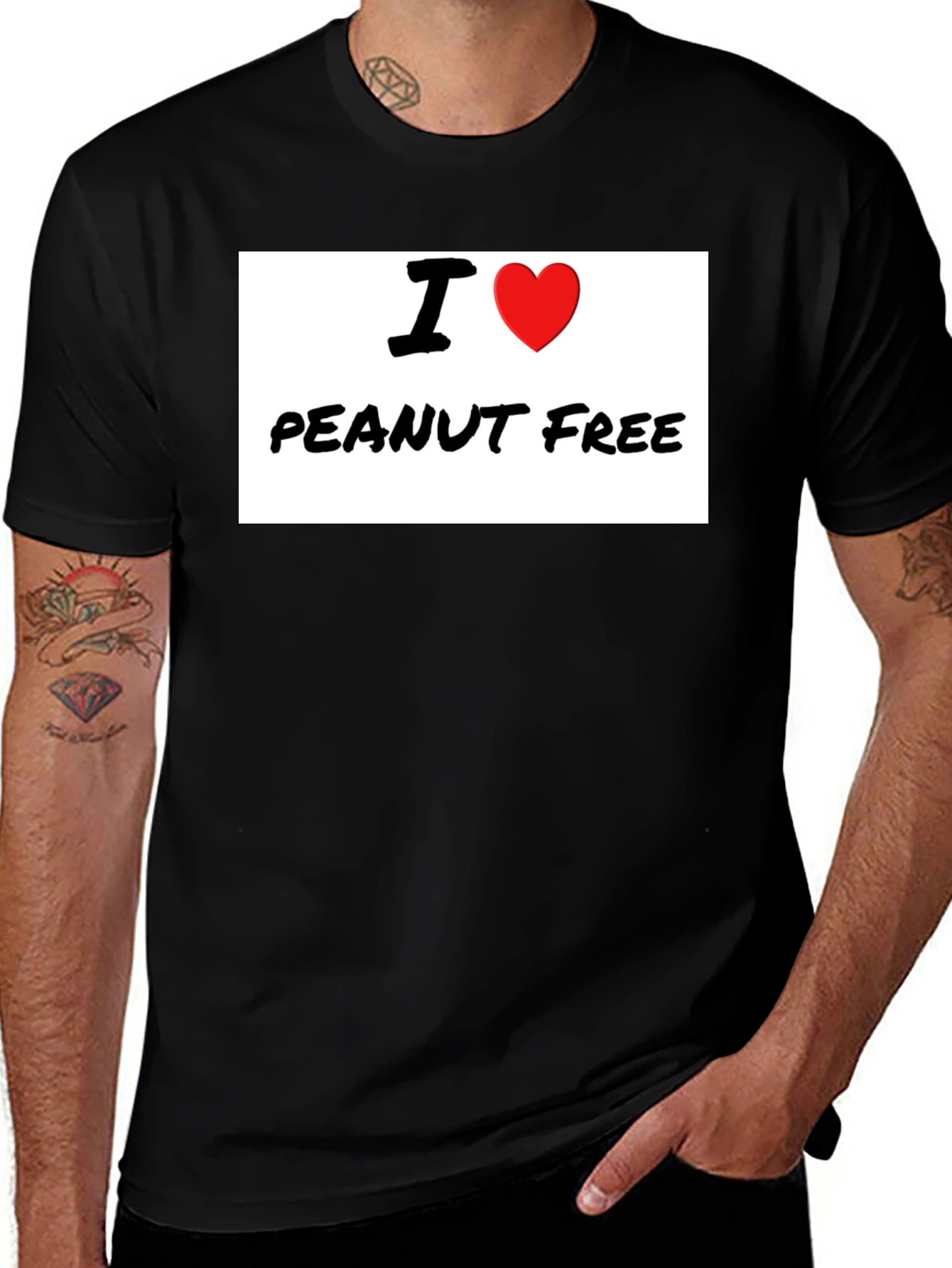 Variant 26 of I Heart Peanut Free T-Shirt - Allergy Awareness