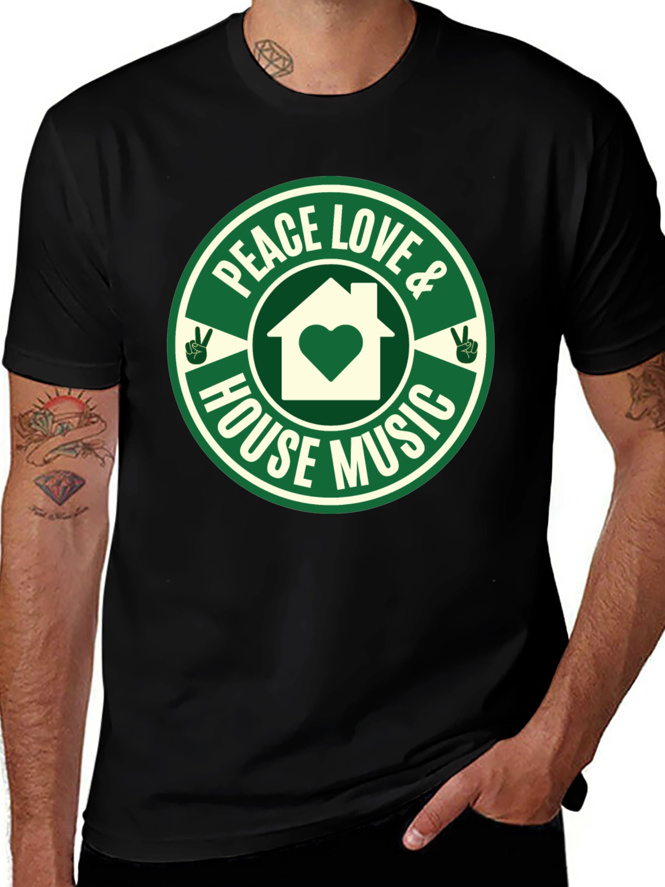 Variant 30 of Peace Love House Music Graphic Tee