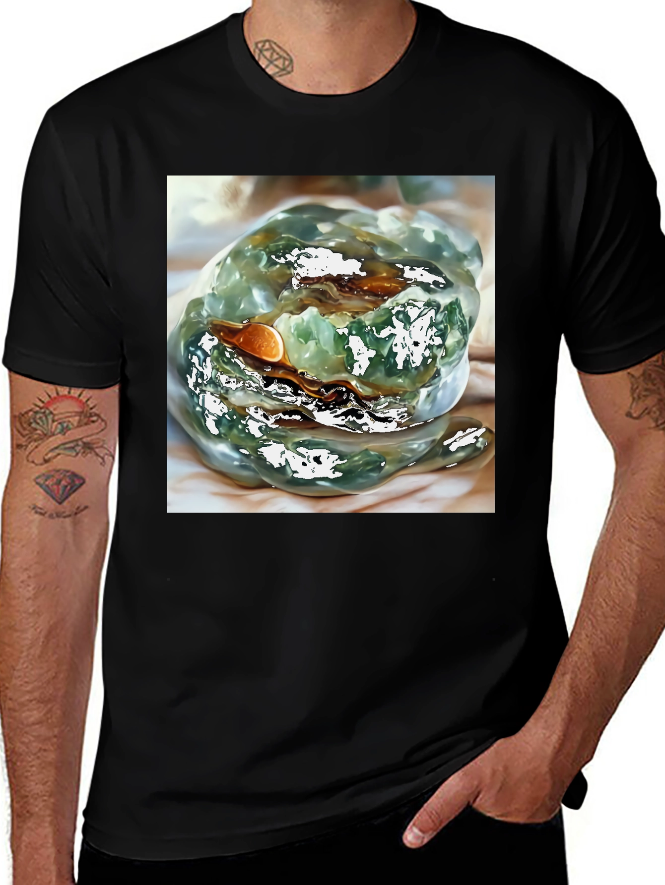 Variant 26 of Artistic Jade Dumpling Graphic Tee - Unique Design