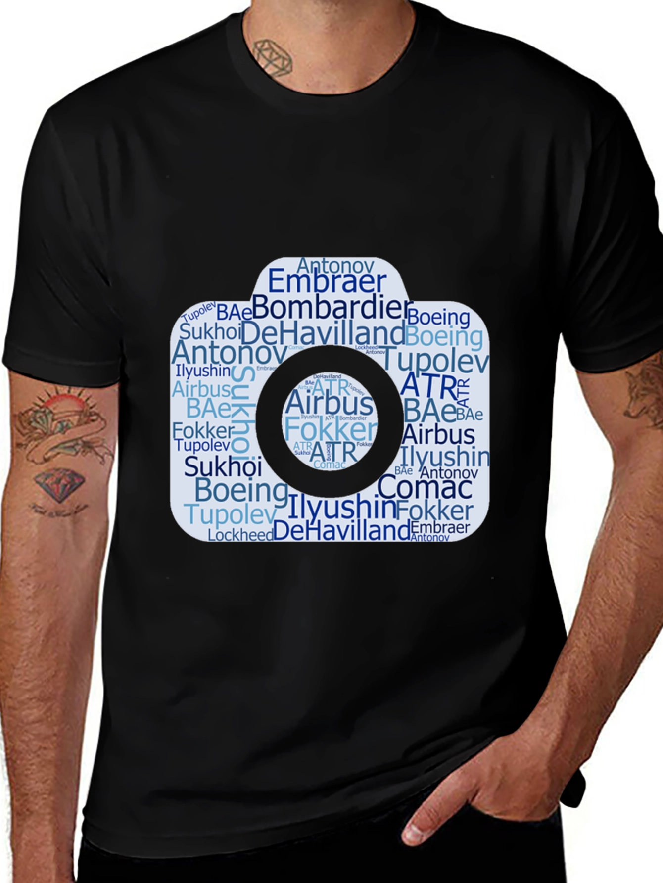 Variant 26 of Aviation Company Word Art Camera T-Shirt