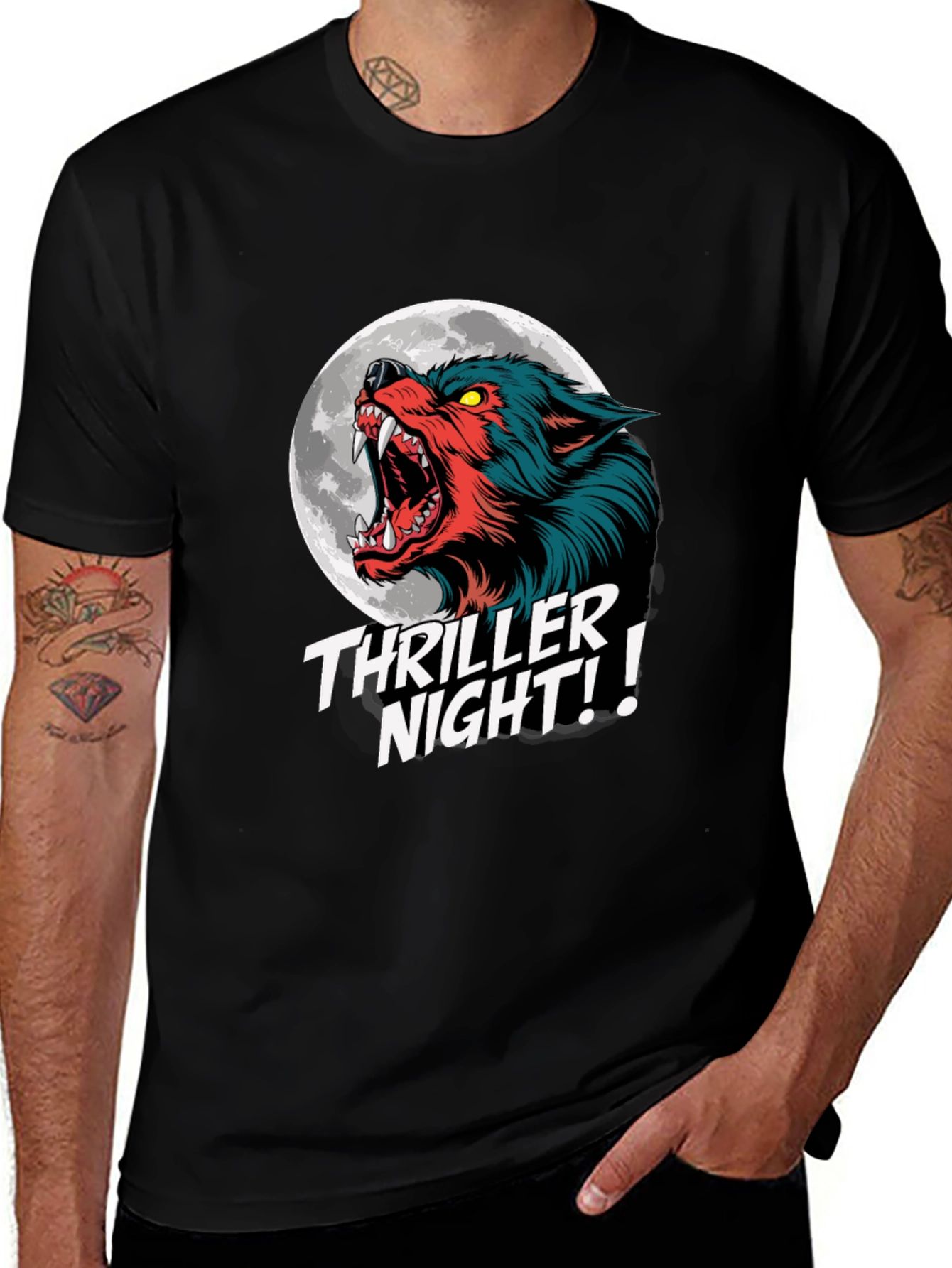Thriller Night Wolf Graphic T-Shirt