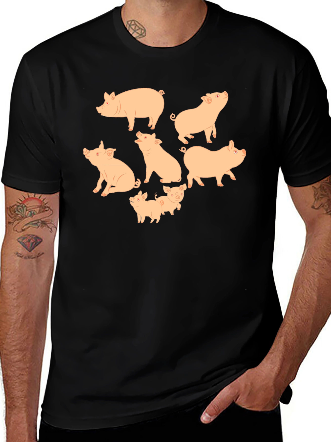 Variant 17 of Pig Print Crew Neck T-Shirt