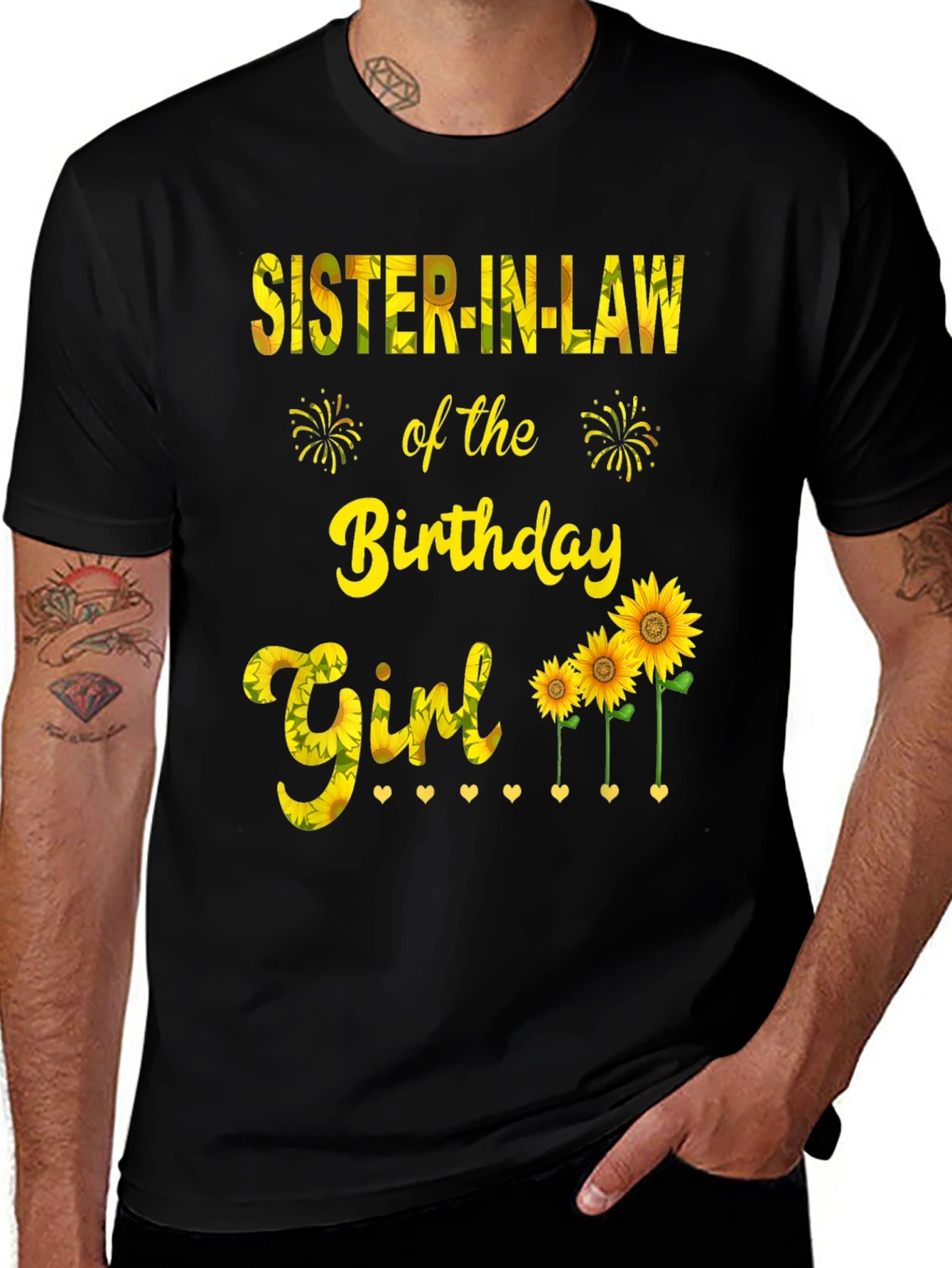Variant 2 of Sister-in-Law Birthday Girl Sunflower Graphic Tee