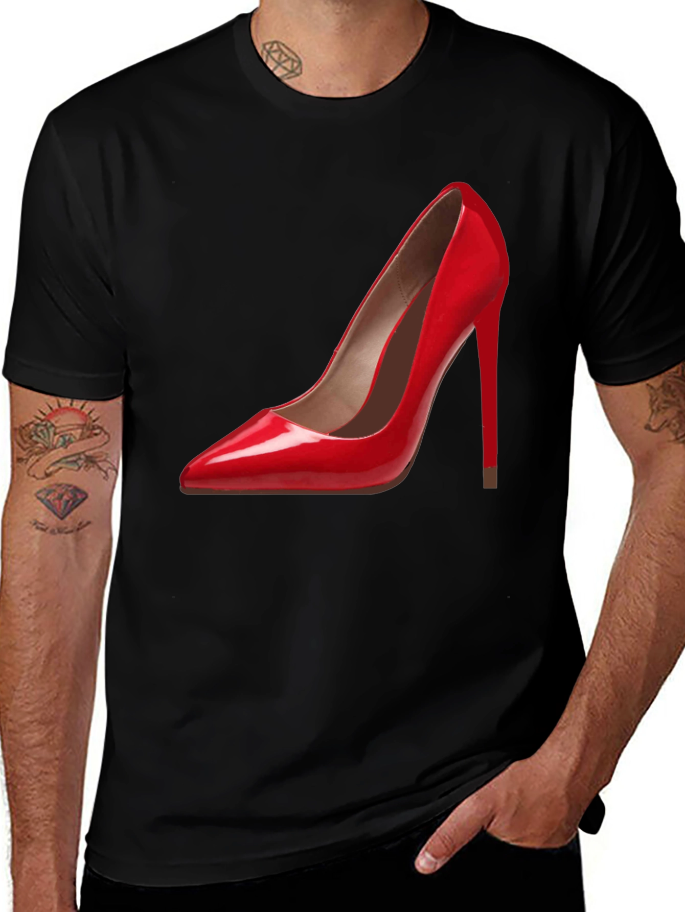 Variant 2 of Red High Heel Shoe Graphic T-Shirt