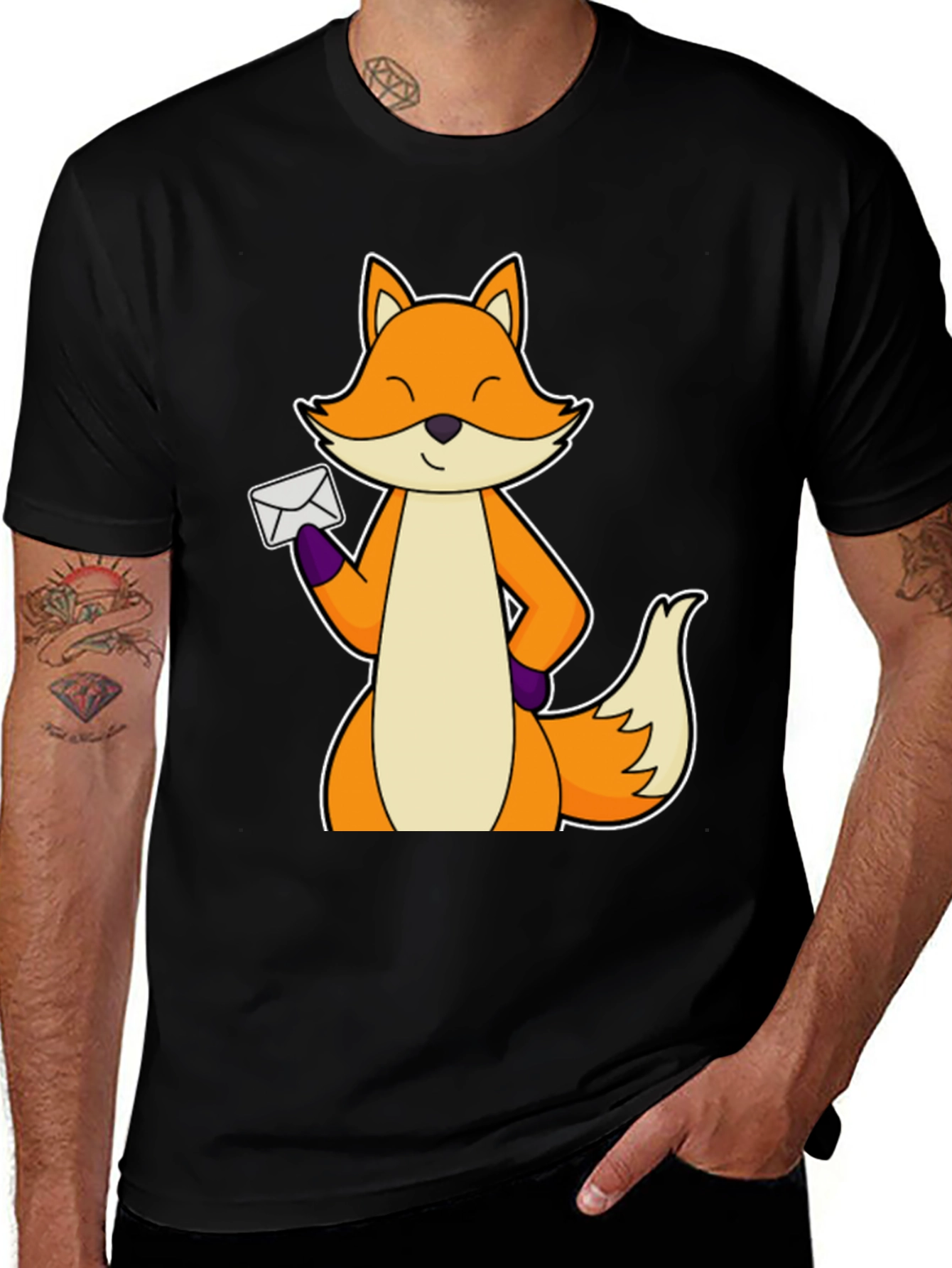 Variant 21 of Fox with Letter Graphic T-Shirt