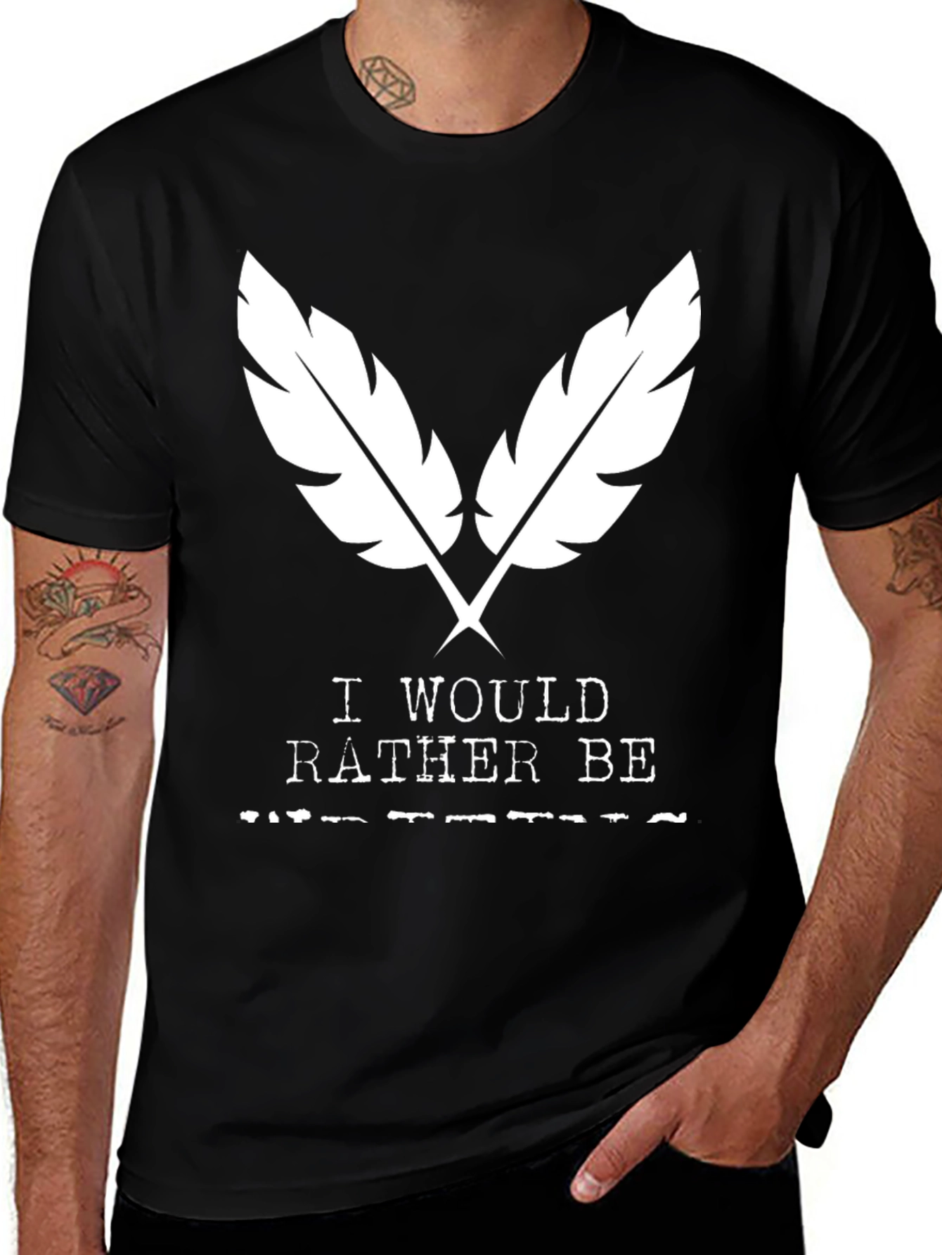Variant 4 of I Would Rather Be Tee - Black Graphic T-Shirt