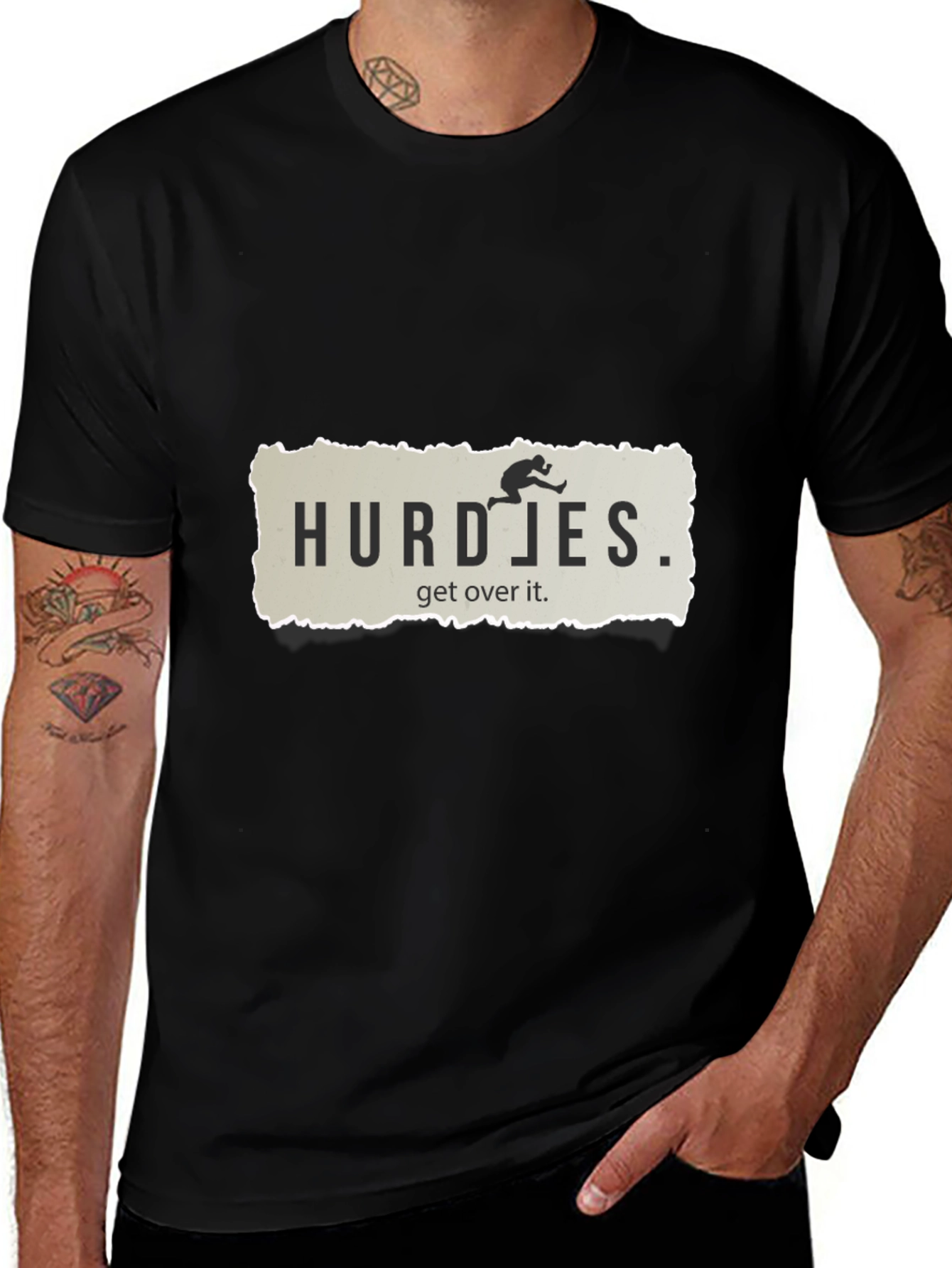 Hurdles Graphic T-Shirt - 'Get Over It' Design