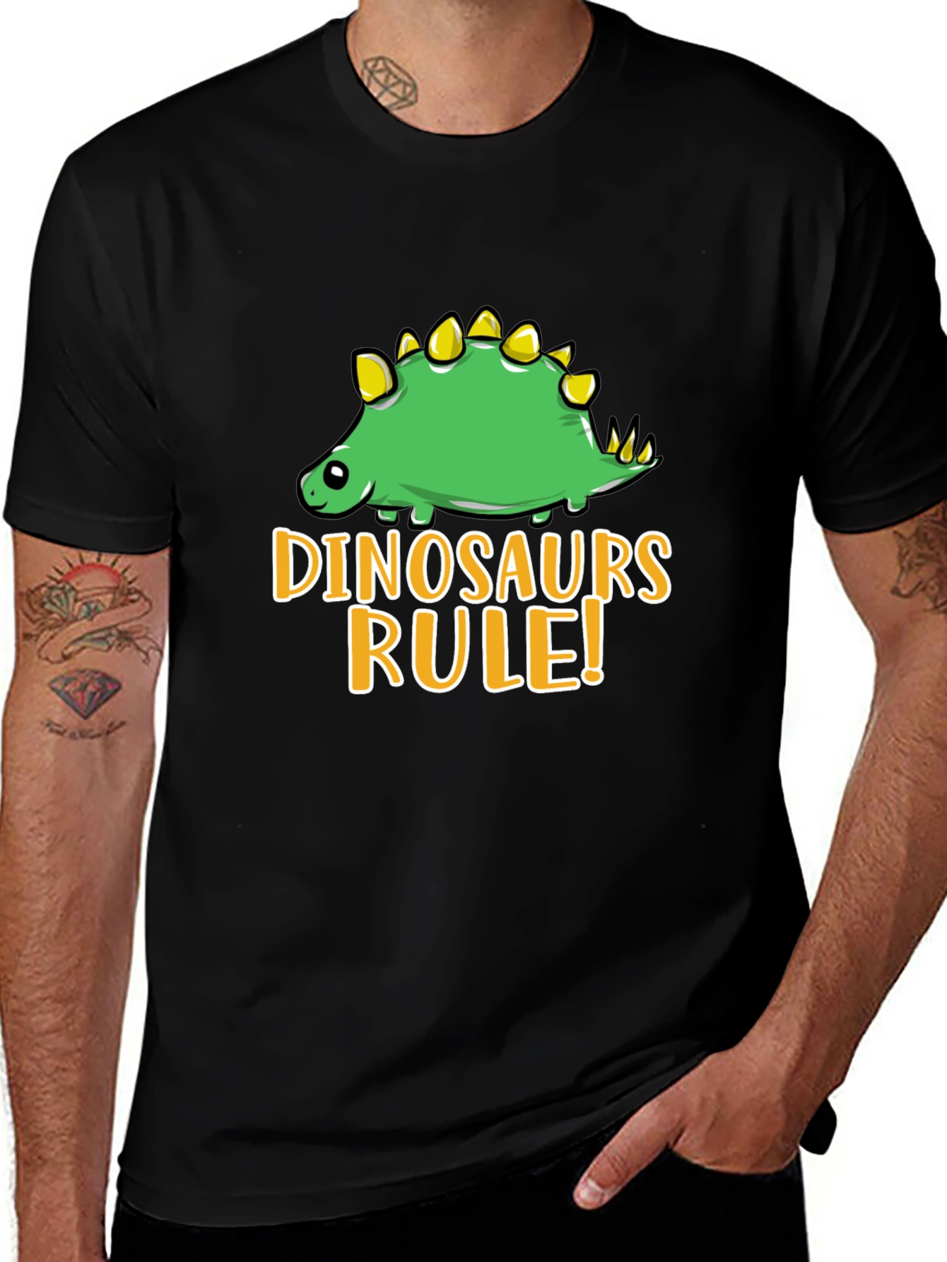 Variant 16 of Dinosaurs Rule! Graphic Tee - Fun Dinosaur Lover's Shirt