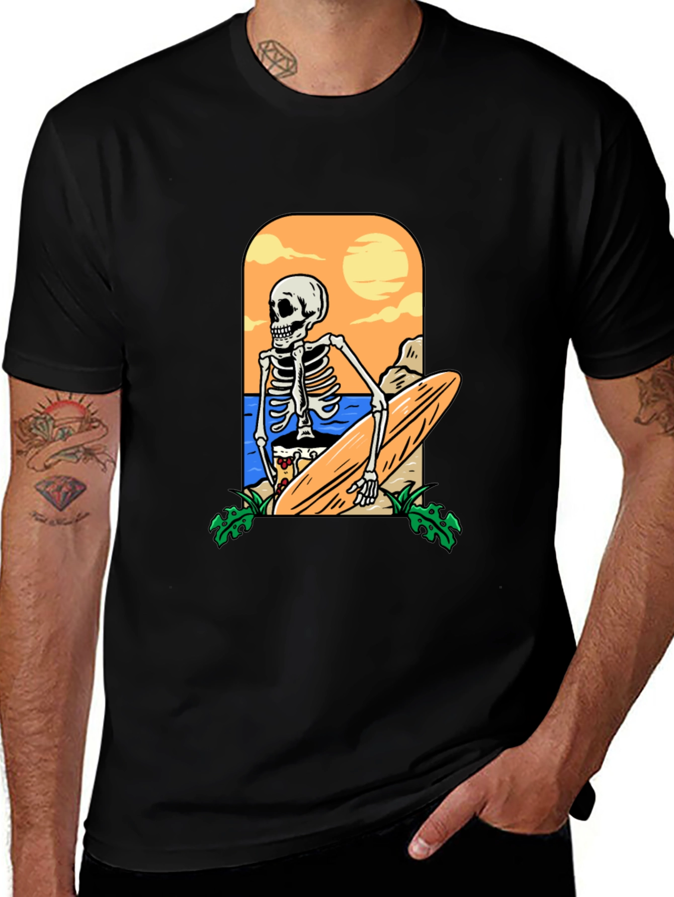 Variant 9 of Skeleton Surfer Graphic T-Shirt
