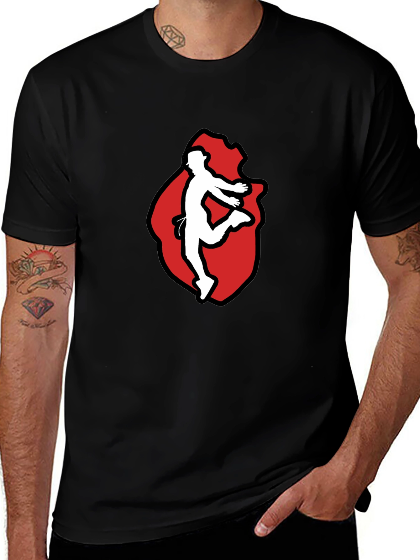 Black T-Shirt with Dancer Graphic
