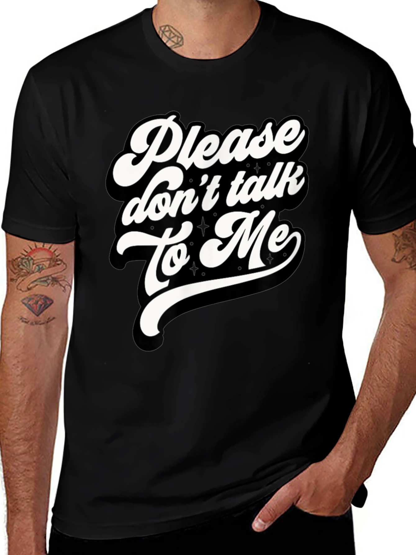Variant 6 of Please Don't Talk to Me Black T-Shirt