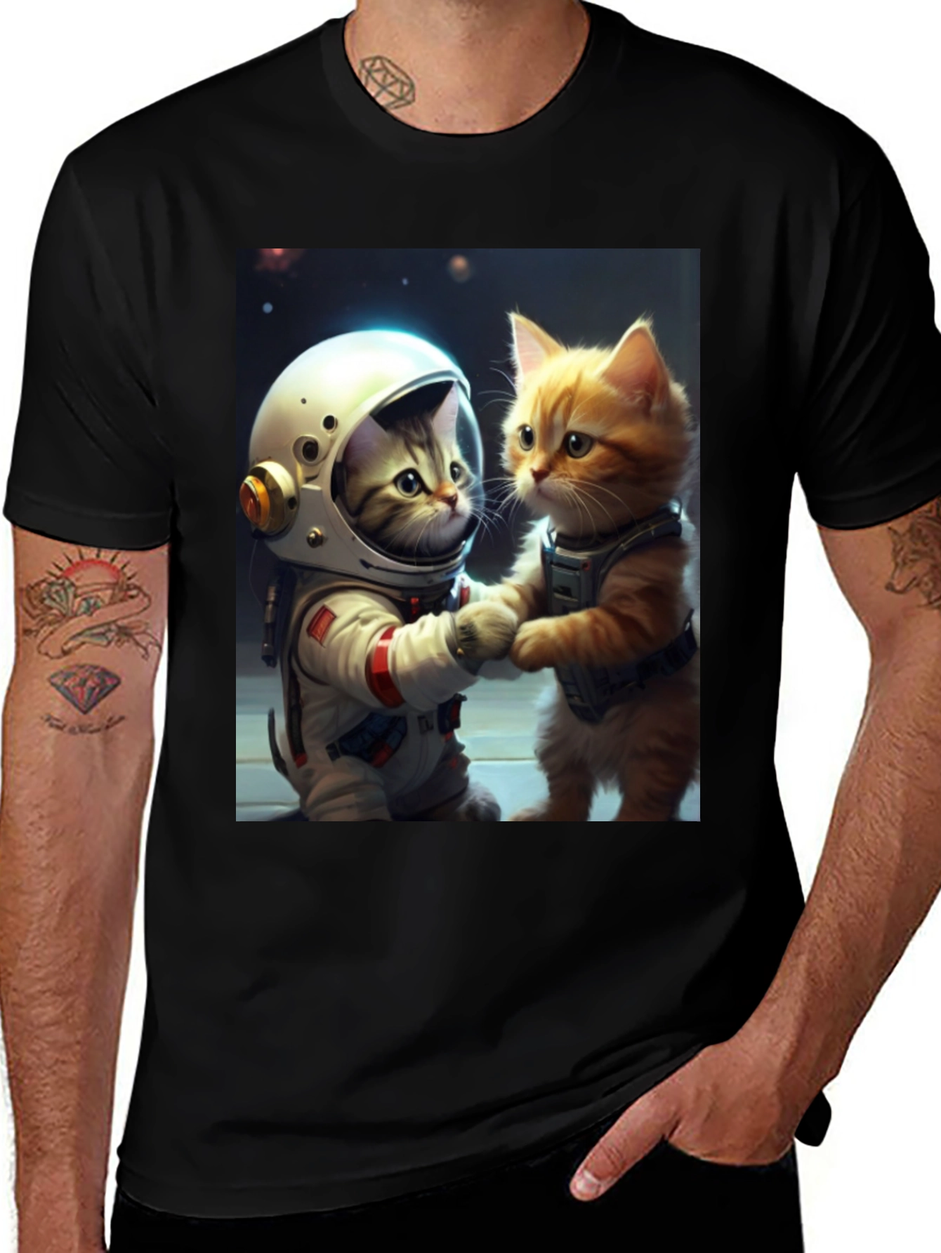 Variant 15 of Astronaut Cat T-Shirt - Space Adventure Tee