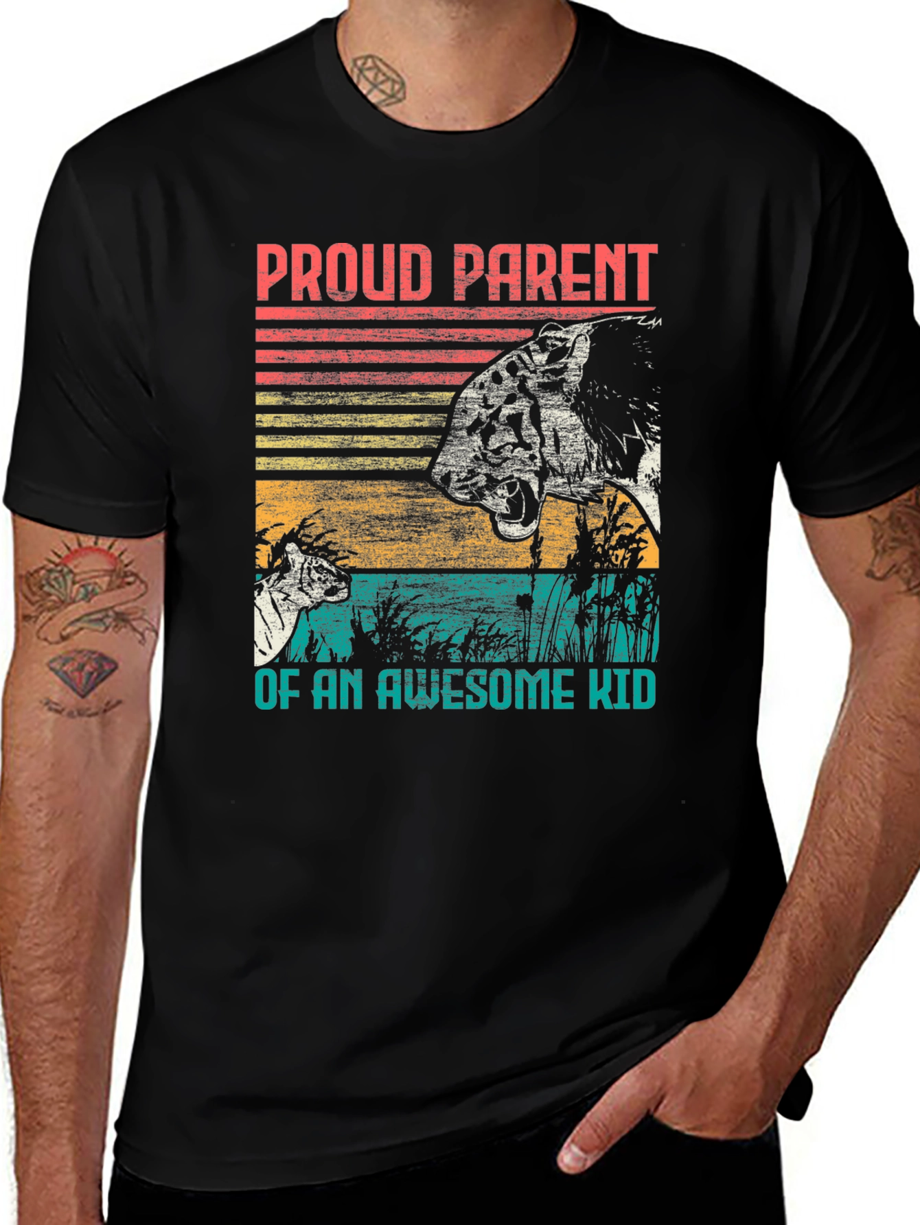 Variant 8 of Proud Parent Awesome Kid Tiger Graphic T-Shirt